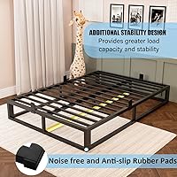 Vista 6 de 10 Inch King Bed Frame with Steel Slat Support, Low Profile King Metal Platform Bed Frame Support Mattress Foundation, No Box Spring Needed/Easy