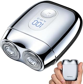 2026 New Alloy Mini Electric Shaver for Men – Portable Travel Rechargeable Razor with Mirror Cap, Waterproof, Smooth & Close Shave, Ideal Gift for Husband Boyfriend, RX40 Silver
