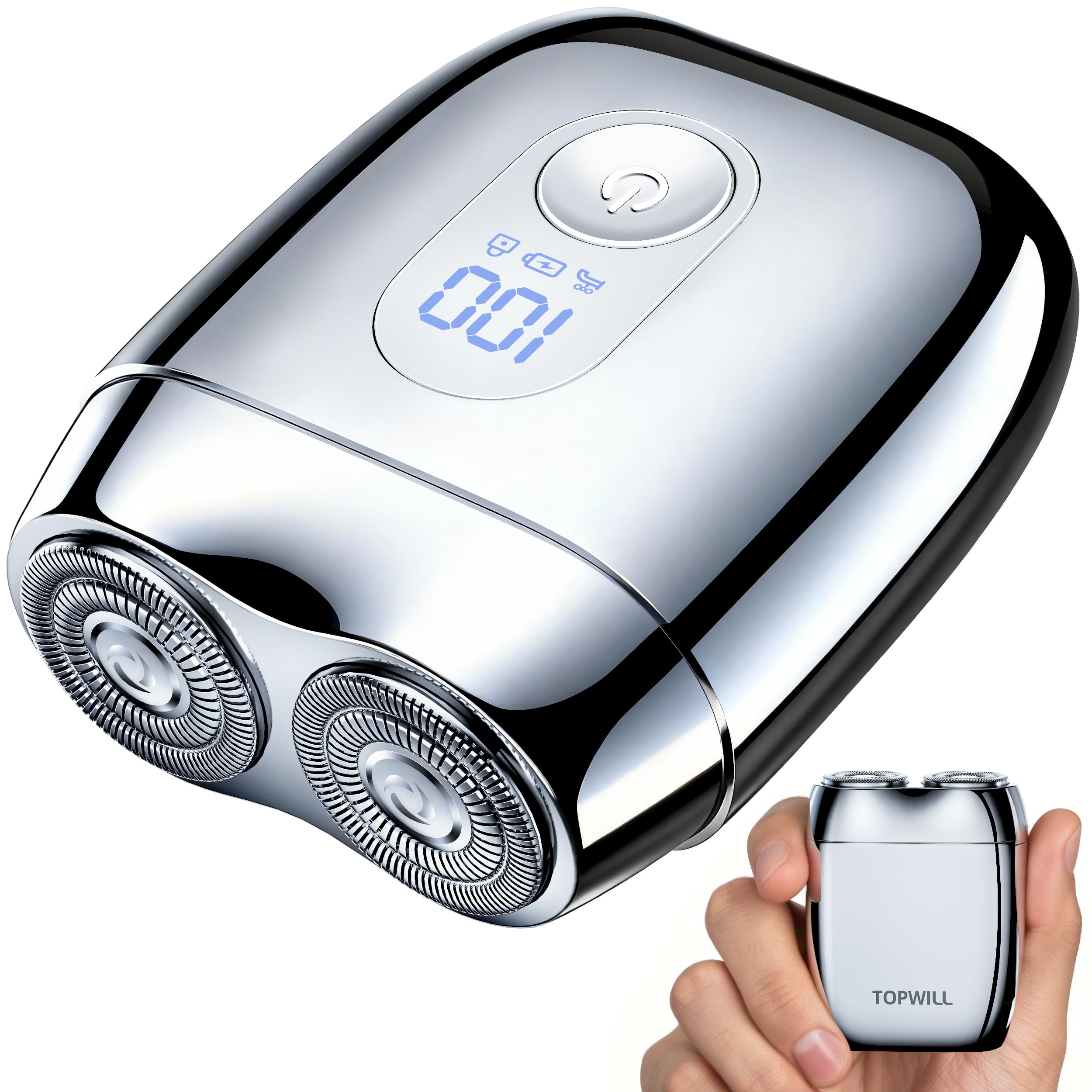 Photo 1 of 2026 New Alloy Mini Electric Shaver for Men, Portable Travel Rechargeable Razor with Mirror Cap, Waterproof, Smooth & Close Shave, Ideal Gift for Husband Boyfriend, RX40+Gift Bag