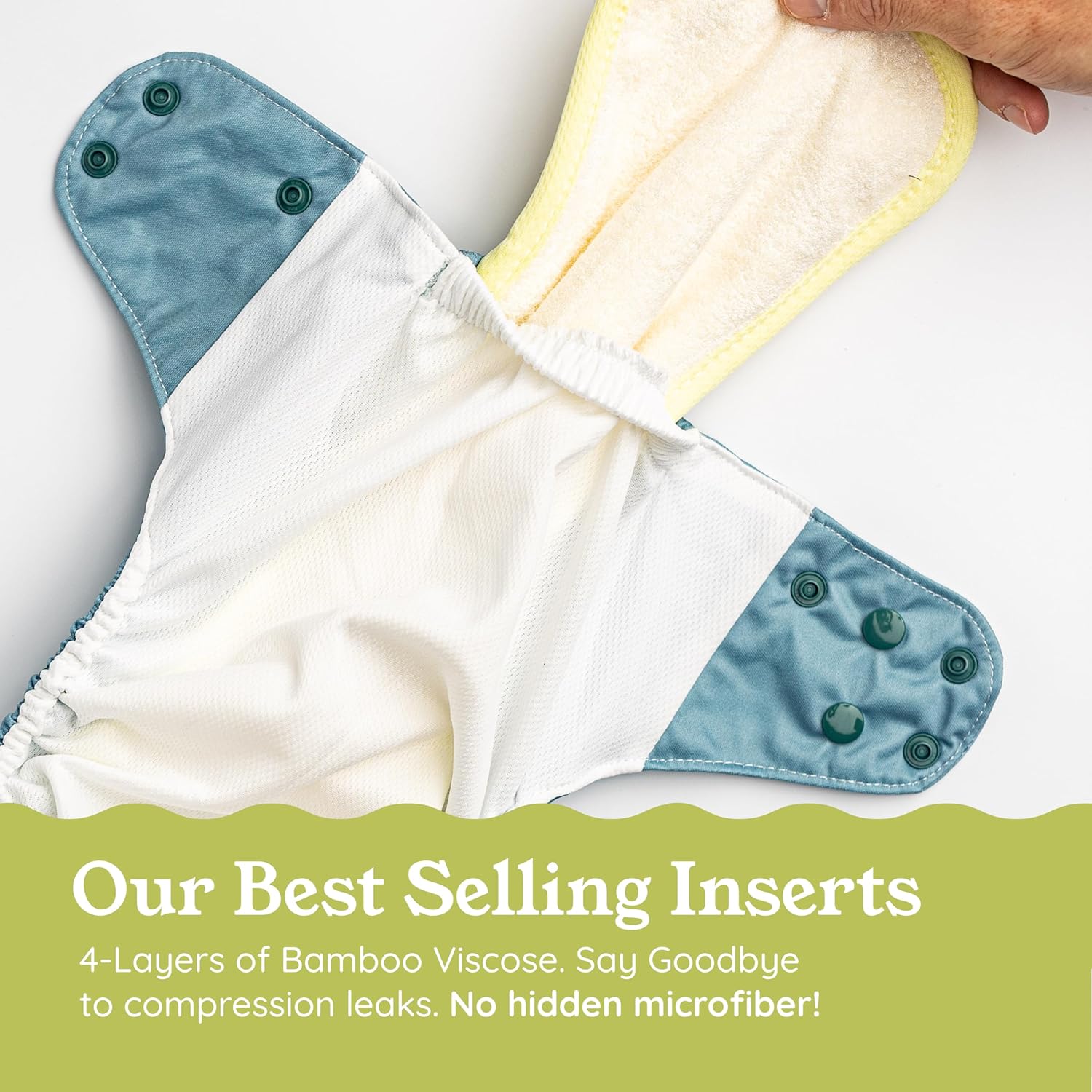 Kinder Cloth Diapers Reusable Baby Diapers Pocket Style Athletic Wicking Jersey, Bamboo Viscose Inserts, Wet Bag, Newborn to Potty Training 7-60lbs, One Size (Just Ducky, 3 Pack, with Inserts)
