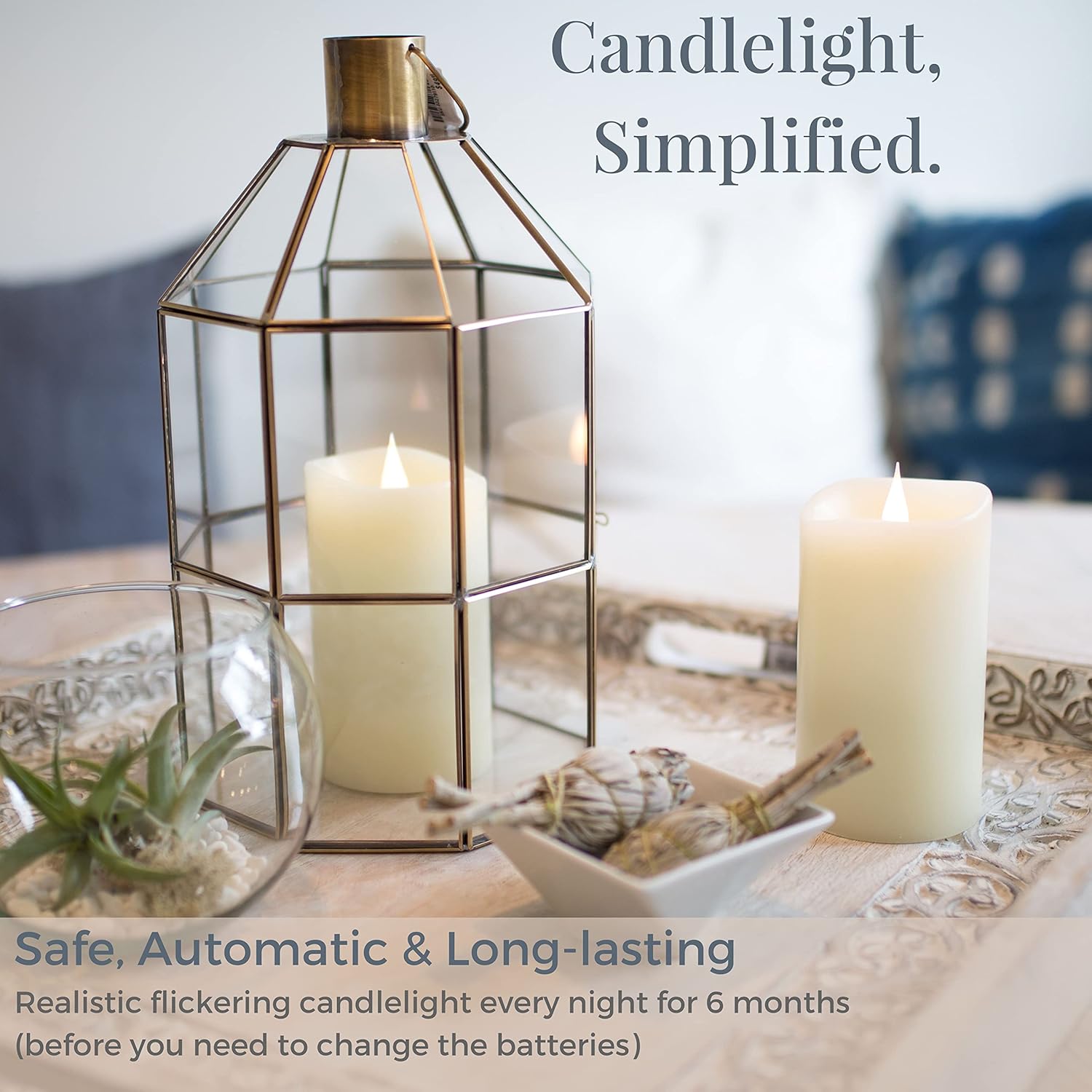 Simply Collected Flickering Flameless Candles Battery Operated with