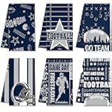 Peryiter 6 Pcs Football Hand Towels Sport Party Decorative Towels for Men Kitchen Dish Sports Theme Birthday Party Supply for Housewarming Gifts Cooking Home, 28 x 18 Inch(Blue,Cowboy)