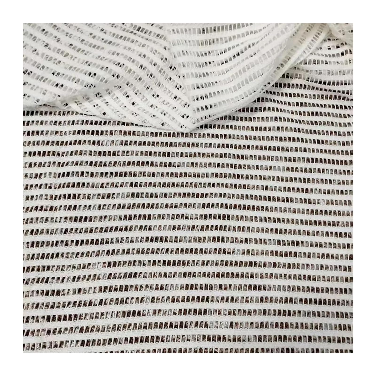 Tejido de malla para costura, Cordón De Tela Encaje Nupcial Bordado Calado Poliéster Transparente Crema Negro 90cmx145cm(Cream)