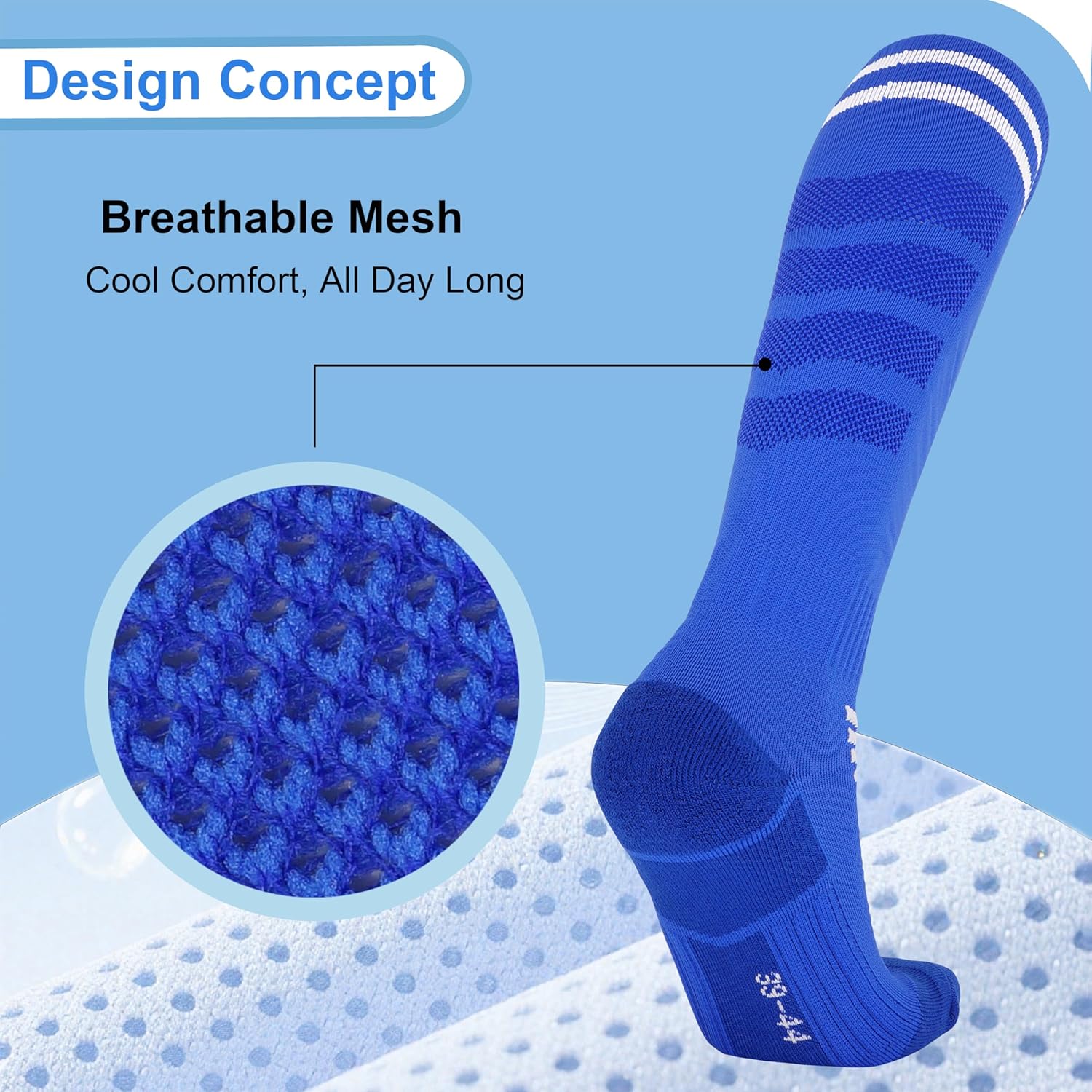 YMYDYFC Kids Soccer Socks 3Pack Cushion Cotton Comression Socks Baseball Sock For Youth Toddler Boys Girls Men Knee High Sock - Image 4