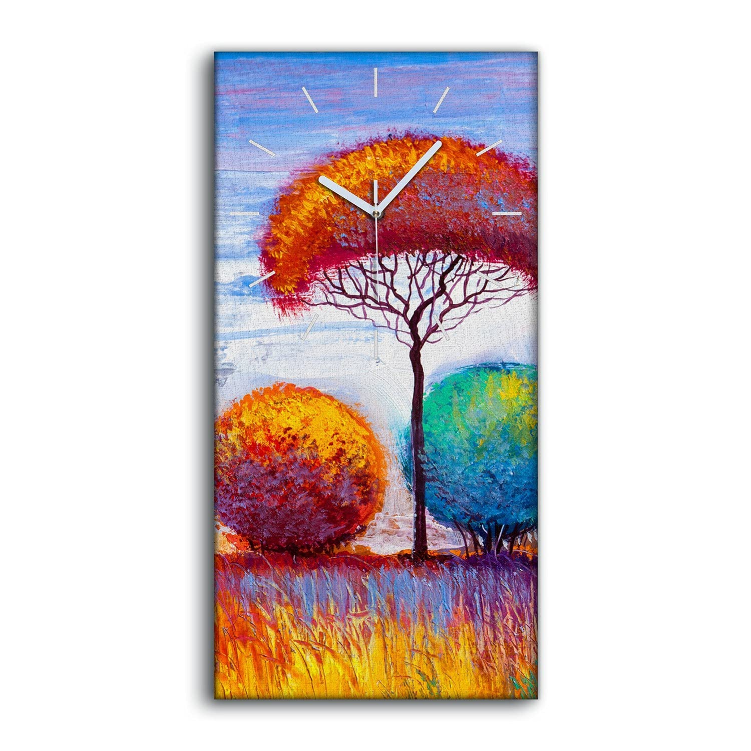 Horloge sur toile 30x60cm art mural moderne sans tic tac
