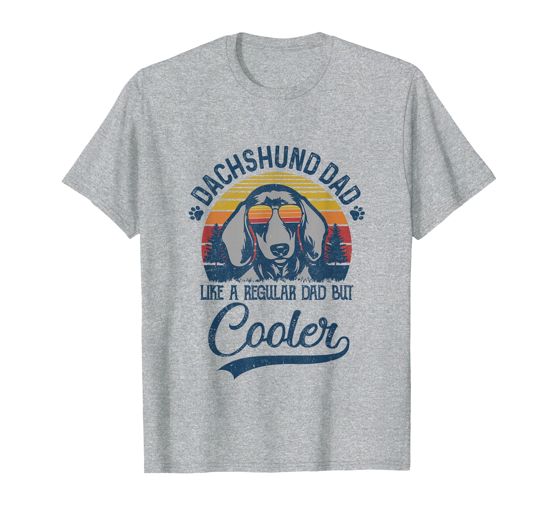Vintage Dachshund Dad Like A Regular Dad But Cooler Funny T-Shirt