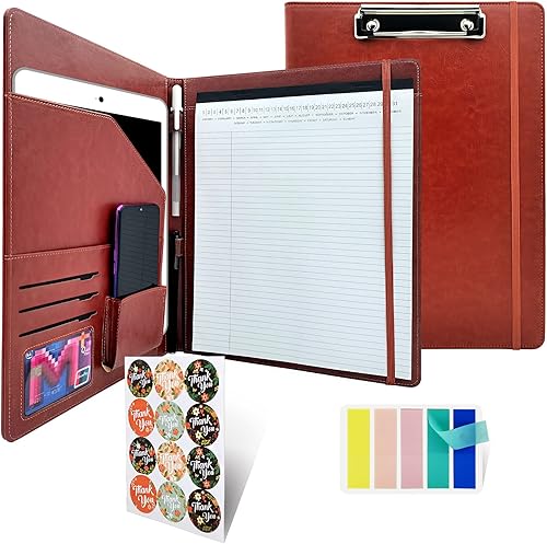 Portapapeles plegable con folio de almacenamiento rellenable con forro de escritura carpeta de bloc de notas A4 de piel sintética para negocios