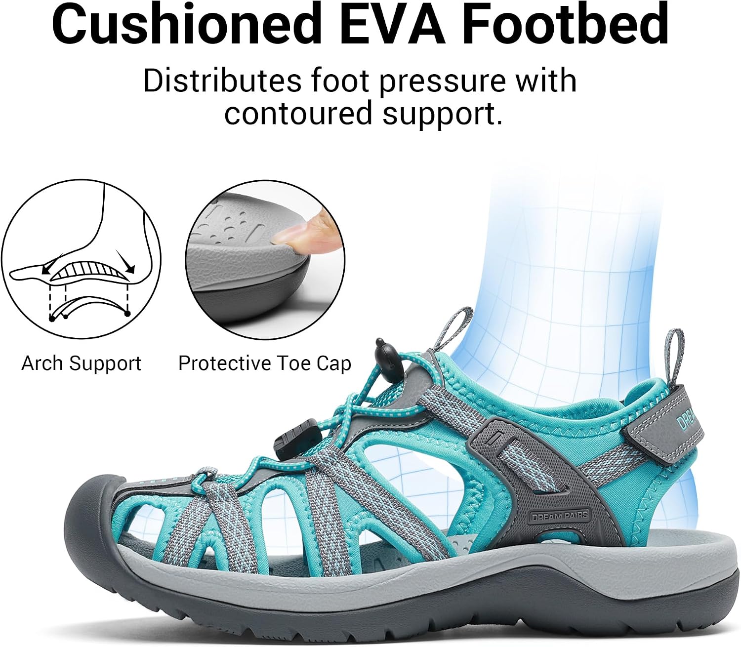 DREAM PAIRS Women's Hiking Sandals Adventurous Summer Sports Shoes Outdoor