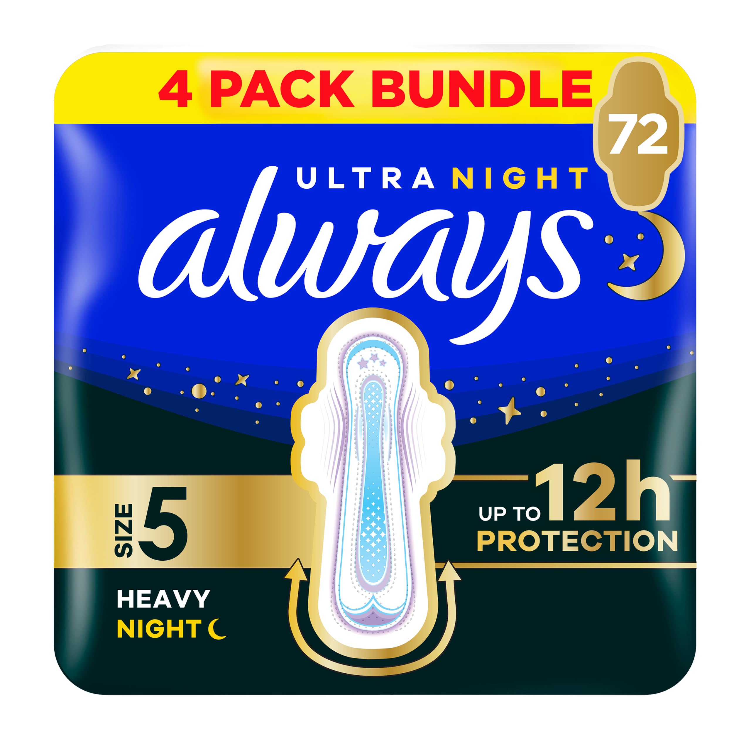 Always Ultra Sanitary Towels Secure Night Extra Size 5 18 x 4