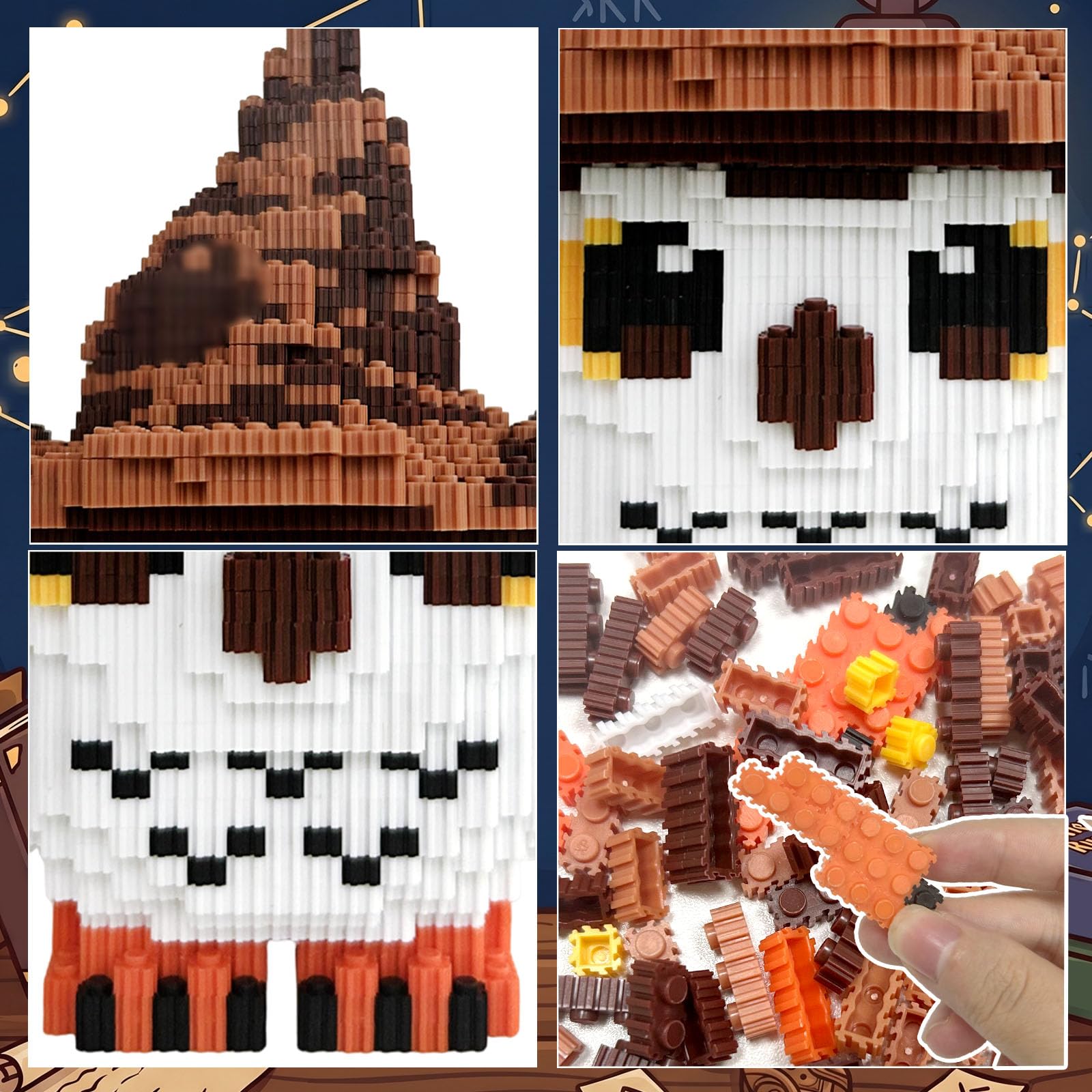 Juego de Bloques de Construcción, 4150 PCS Wizard World Owl DIY Building Blocks, 28 CM Animales Ladrillos,Juguetes de Construcción Búho, Regalos para Adultos, Familia, Amigo