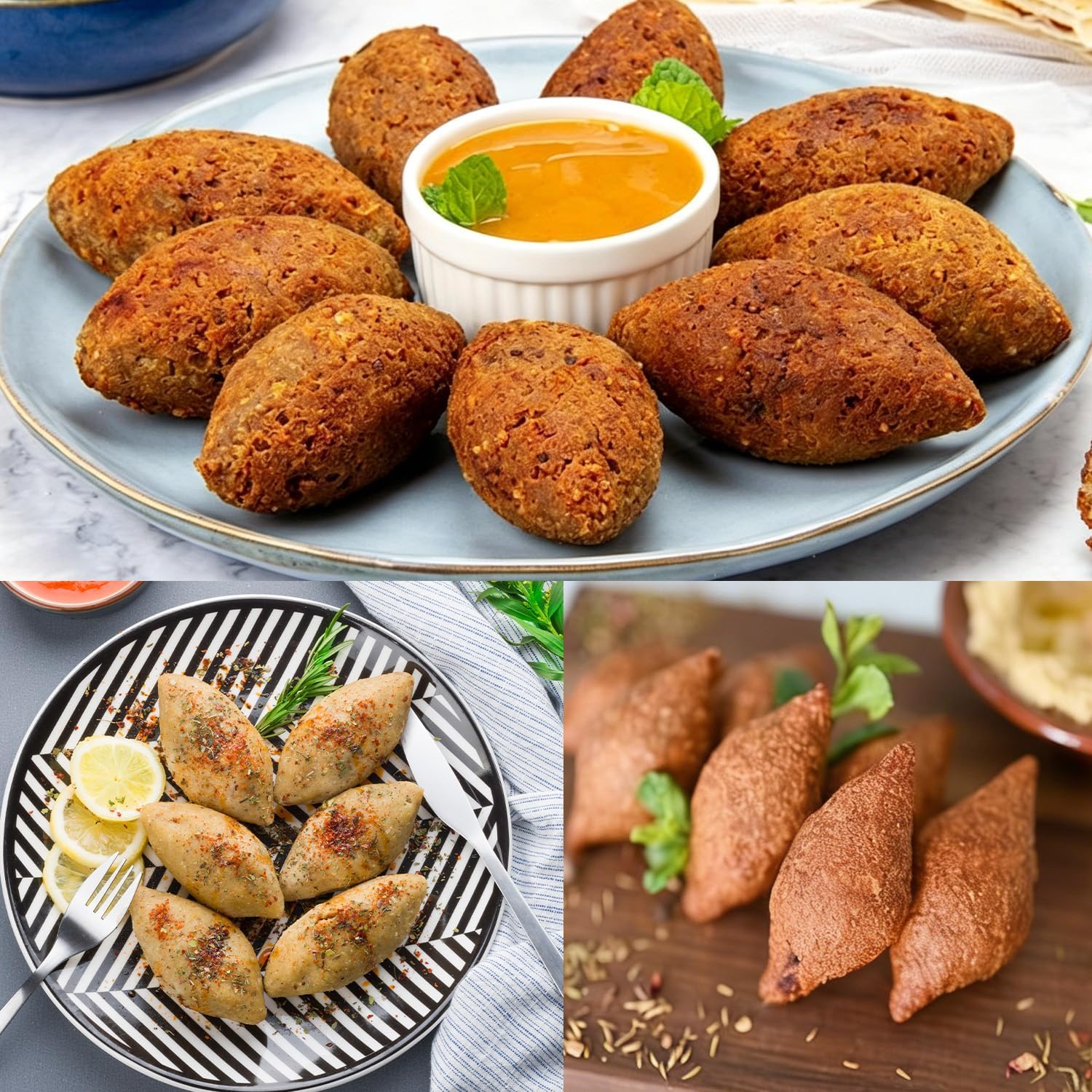 Kibbeh Rolls Maker Mold, Meatball Maker Press Tool Manual Meatloaf Filling Cooking Maker DIY Homemade Meatballs Maker for Fried Kibbeh Arancini Kubba Kofte (9 Grids)