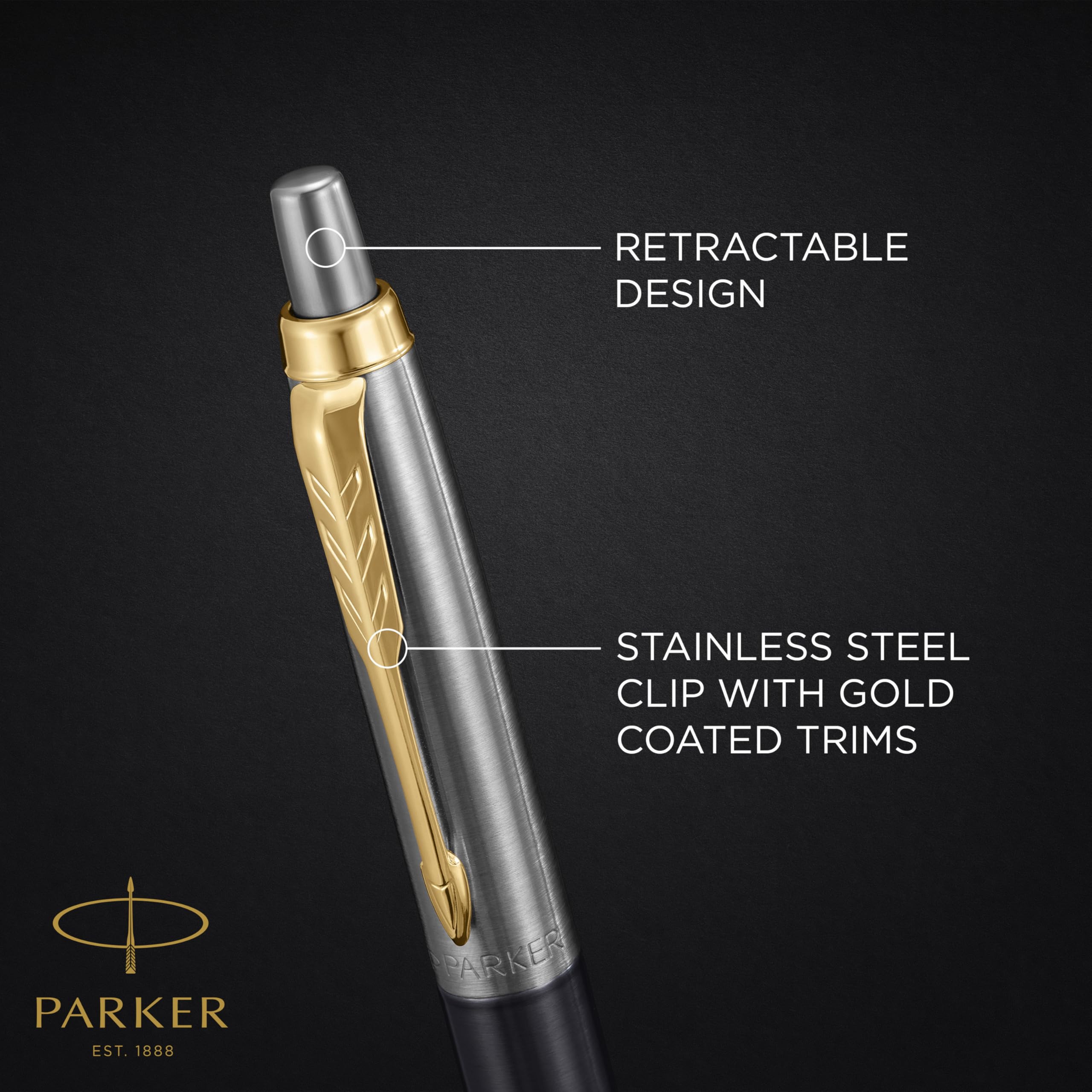 Długopis Parker Jotter XL, szary lakier ze złotymi wykończeniami, końcówka medium, opakowanie prezentowe
