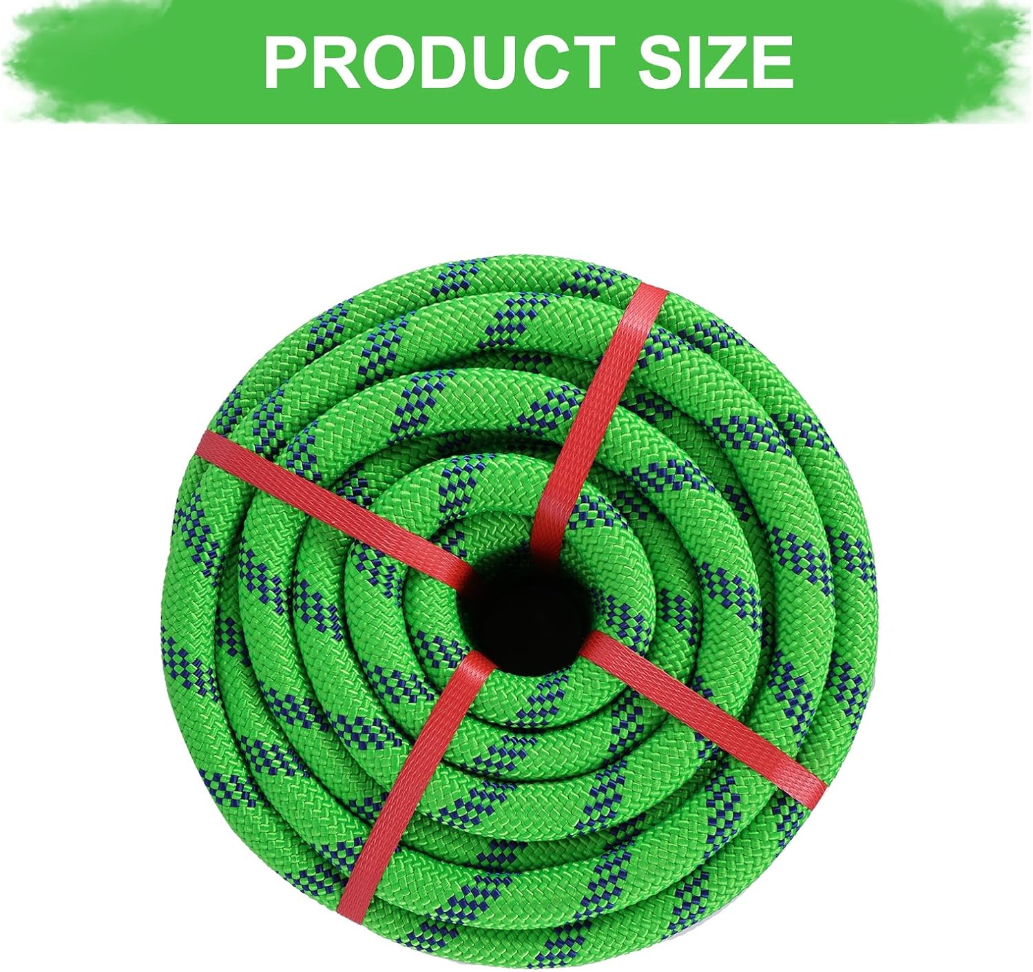 Arborist Rope 3/4 inch x 50ft Climbing Rope 48 Strands Green Polyester Rope for Hiking Camping Swing Rappelling Rescue