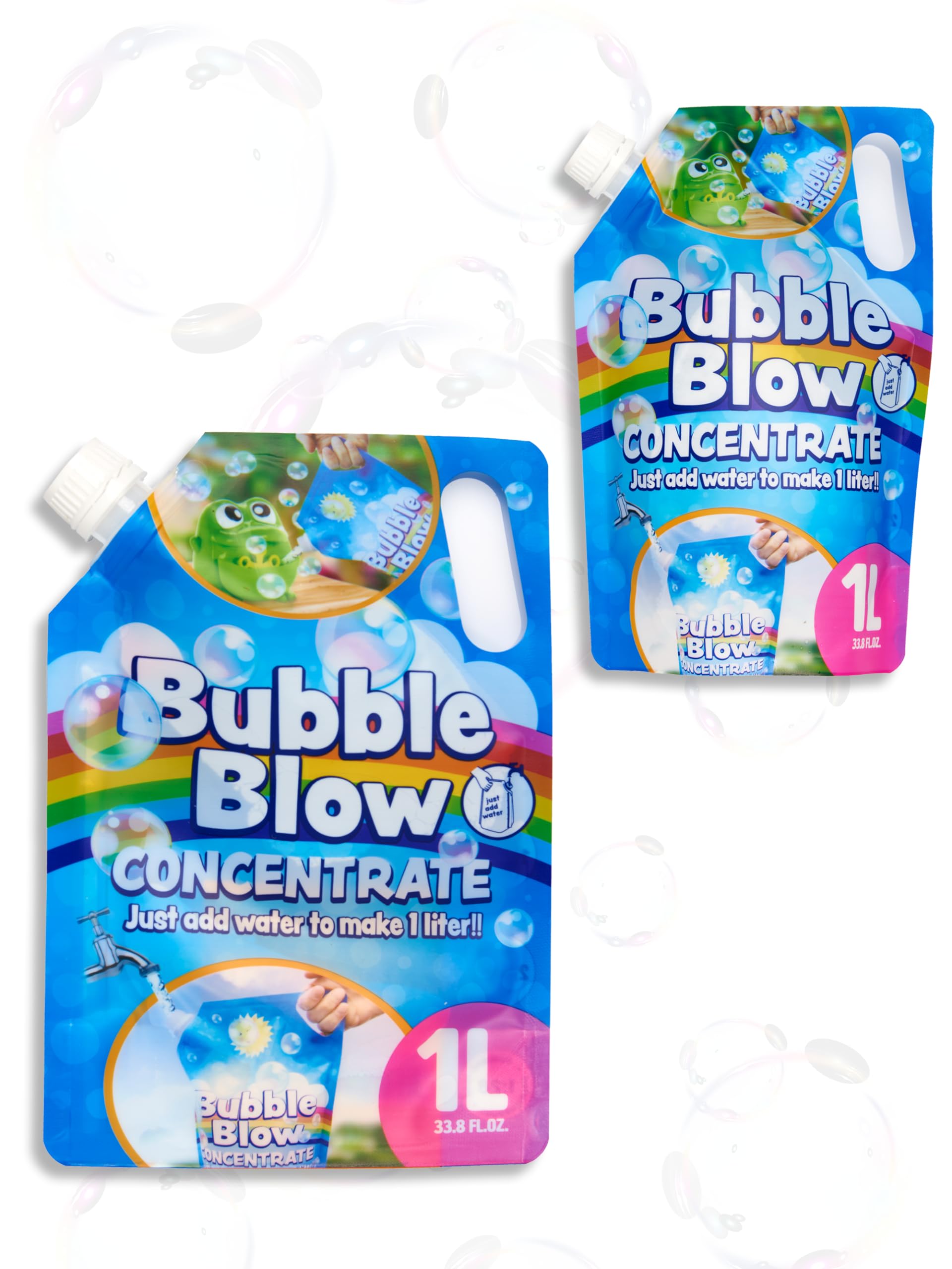 Smart-Planet Burbujas de jabón líquido concentrado para 1 litro de jabón para máquinas y pistolas, solución de jabón para mezclar con agua para niños, 1 bolsa de recarga de 1 L
