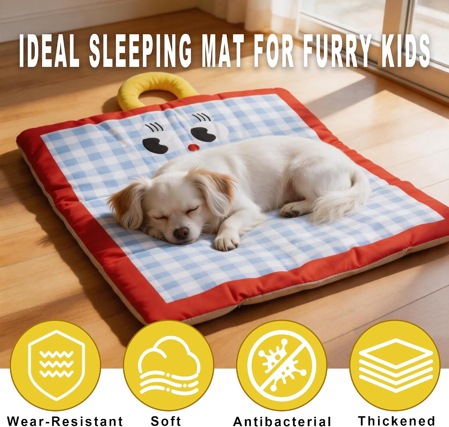 Dog Bed Mat for Small Medium Dogs Under 16.5 lbs, 23.6"x15.7" Reversible Pet Sleeping Pad, Dual-Sided Non-Stick Fur, Waterproof & Stain-Resistant, Indoor Outdoor Pet Mat for Sofa Floor Car Travel