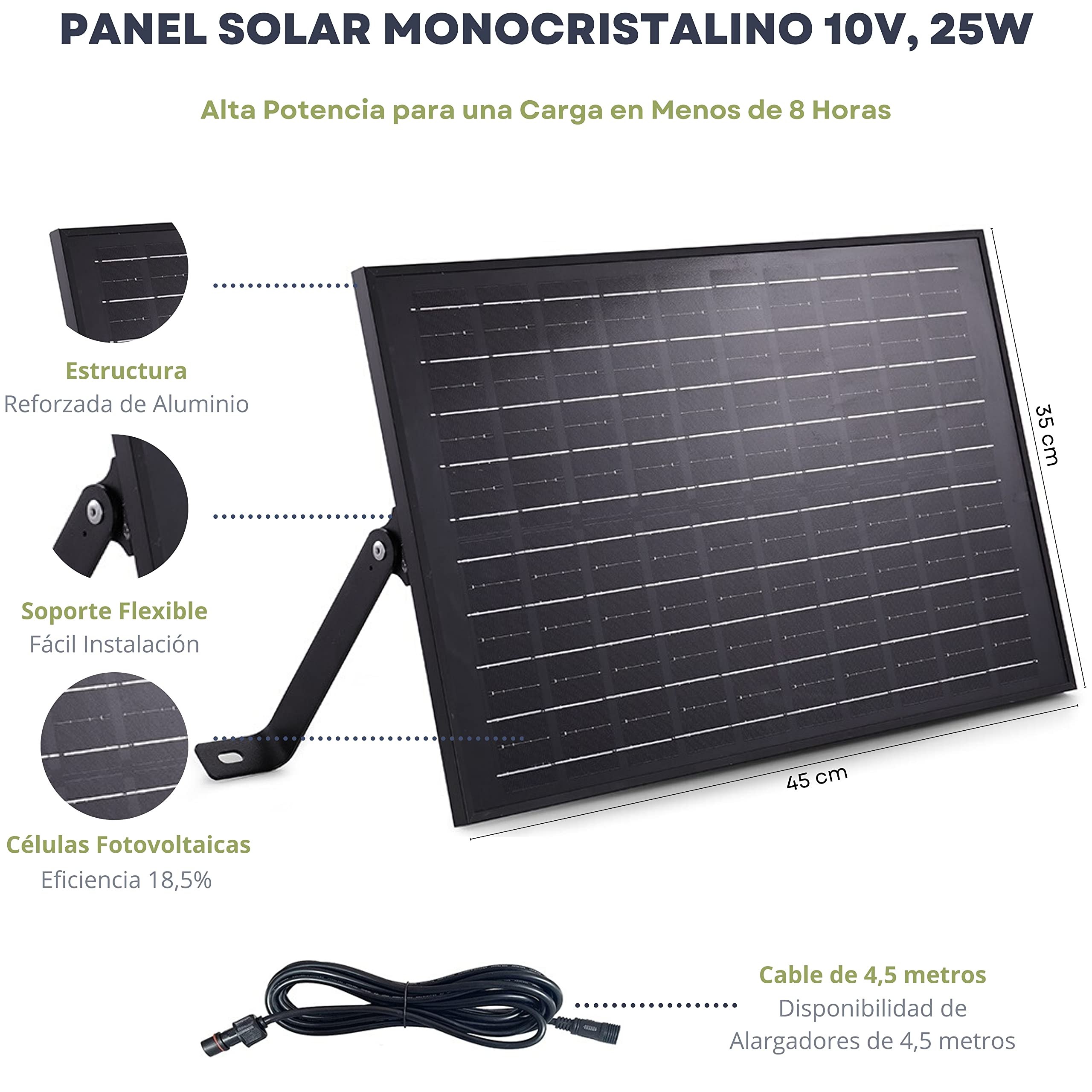 Foco Solar 100W Exterior, Luces Solares LED Modelo All-Black, Lámpara Solar con Mando a Distancia, Sensor de Movimiento, Sensor Crepuscular, Luz Cálida 3000K
