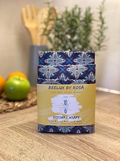 Beeswax food wraps, set of 3 (S,M,L) Sustainable eco friendly food storage, zero waste gift.