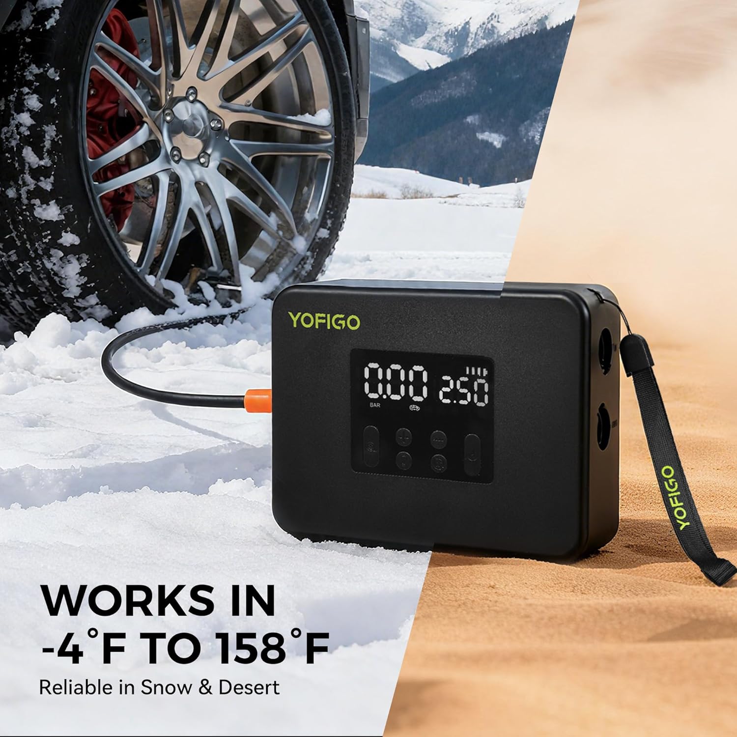 Tire Inflator Portable Air Compressor,160PSI Dual Power Electric Air Pump for Tire, Air Inflator in Auto Shut-Off, Digital Pressure Gauge Display for Truck, Cars, Motorcycles, Bikes & Balls
