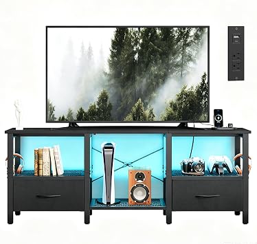 TV Stand for TVs up to 55 Inch, Media Console, 47.2 Black