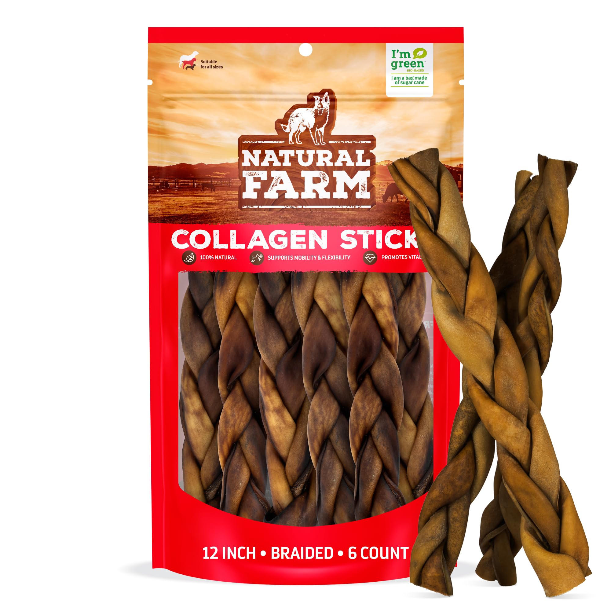 Natural Farm Braided Collagen Sticks