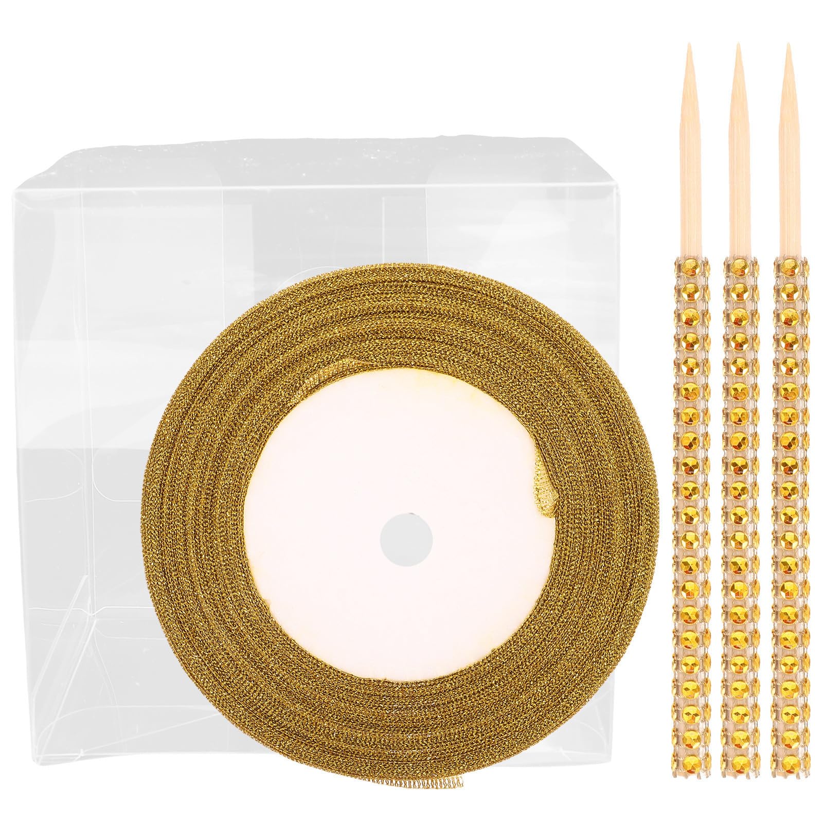 Didiseaon 2 Set Scatola Regalo Cubo Trasparente Oro in Plastica e Legno | Bastoncino Incluso, per Regali e Gioielli, Adatta a Festa Nuziale e Natale