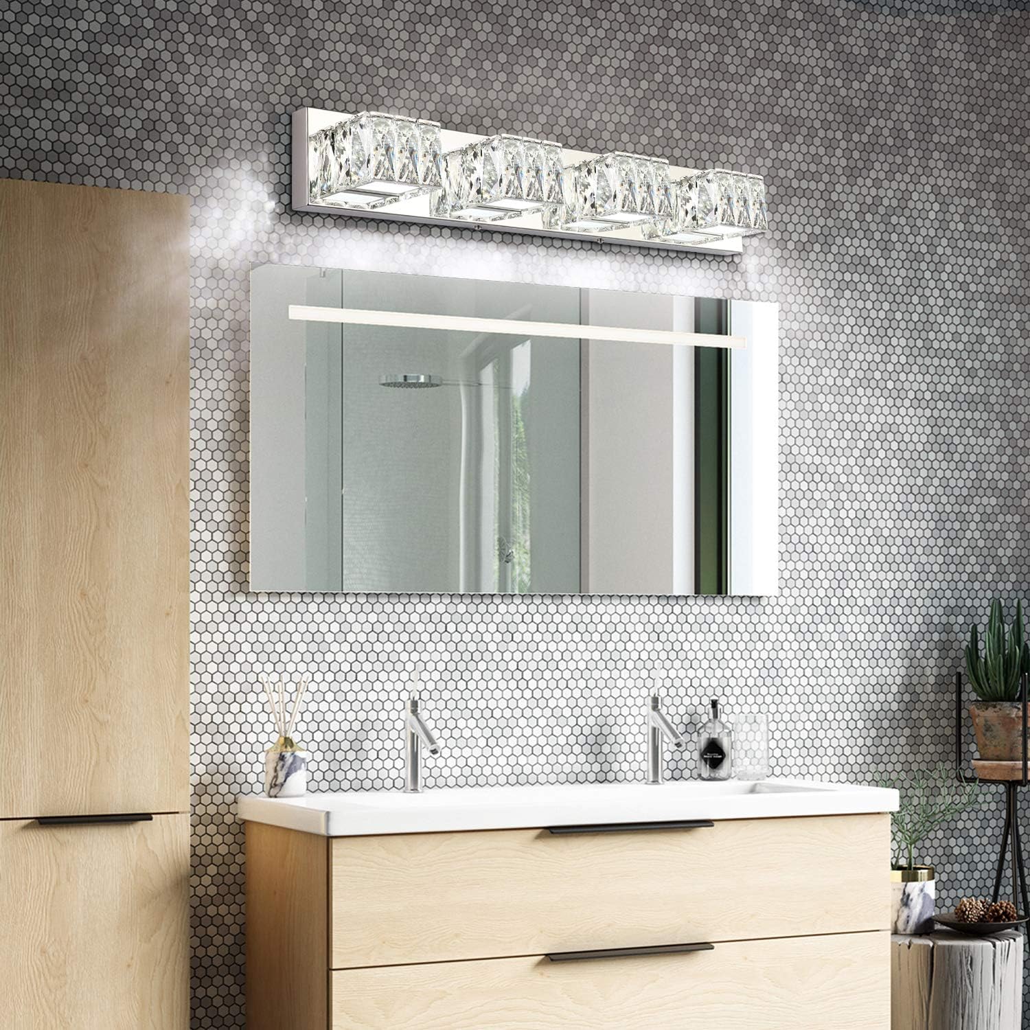 Flash Sale Buy 1 get 1 SOLFART LED Bathroom Vanity Lighting Fixtures Modern Style Crystal Lights Over Mirror 4 Lights Up To 50% OFF SOLFART LED Bathroom Vanity Lighting Fixtures Modern Style Crystal Lights Over Mirror 4 Lights