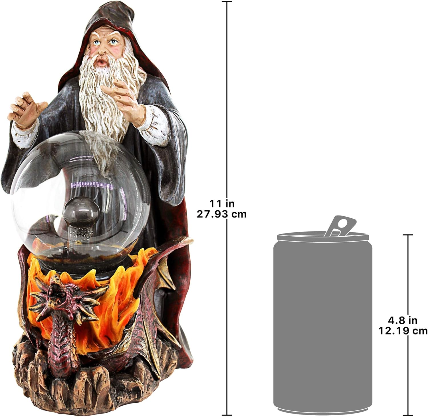 Gеt Sресіаl Prісе Design Toscano Wizard's Crystal Ball Illuminated Gothic Statue, Full Color