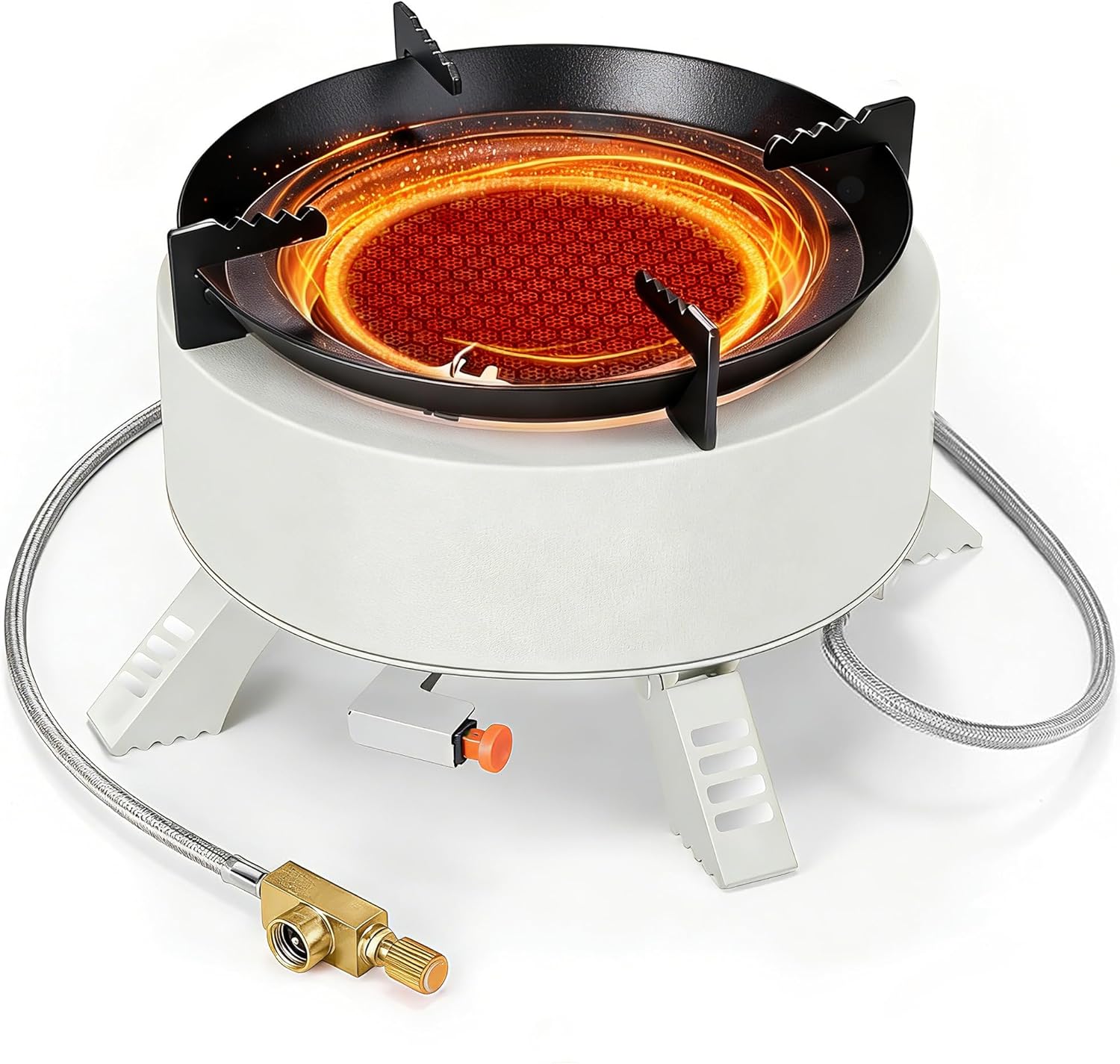 Wind-Resistance Portable Butane Camping Stove with Case，No Flame Adjustable Infrared Gas Stove for Outdoor Cooking, BBQ Hiking.