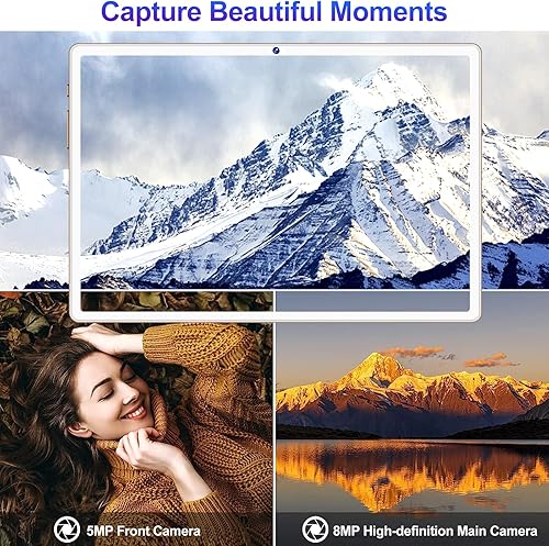 Miniatura 6 de FACETEL Android 13 Tablet 10 pulgadas Octa-Core 2.0 GHz, 14GB RAM 128GB ROM TF 1TB, cámara 5+8MP, batería de 8000mAh, WiFi 5G, Bluetooth 5.0,