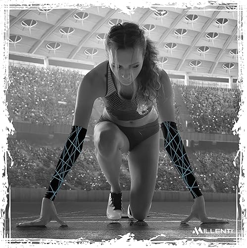 Miniatura 8 de Millenti Manga de compresión de brazo de enfriamiento Mangas de recuperación deportiva de protección solar, se enfría cuando está mojado, unisex en