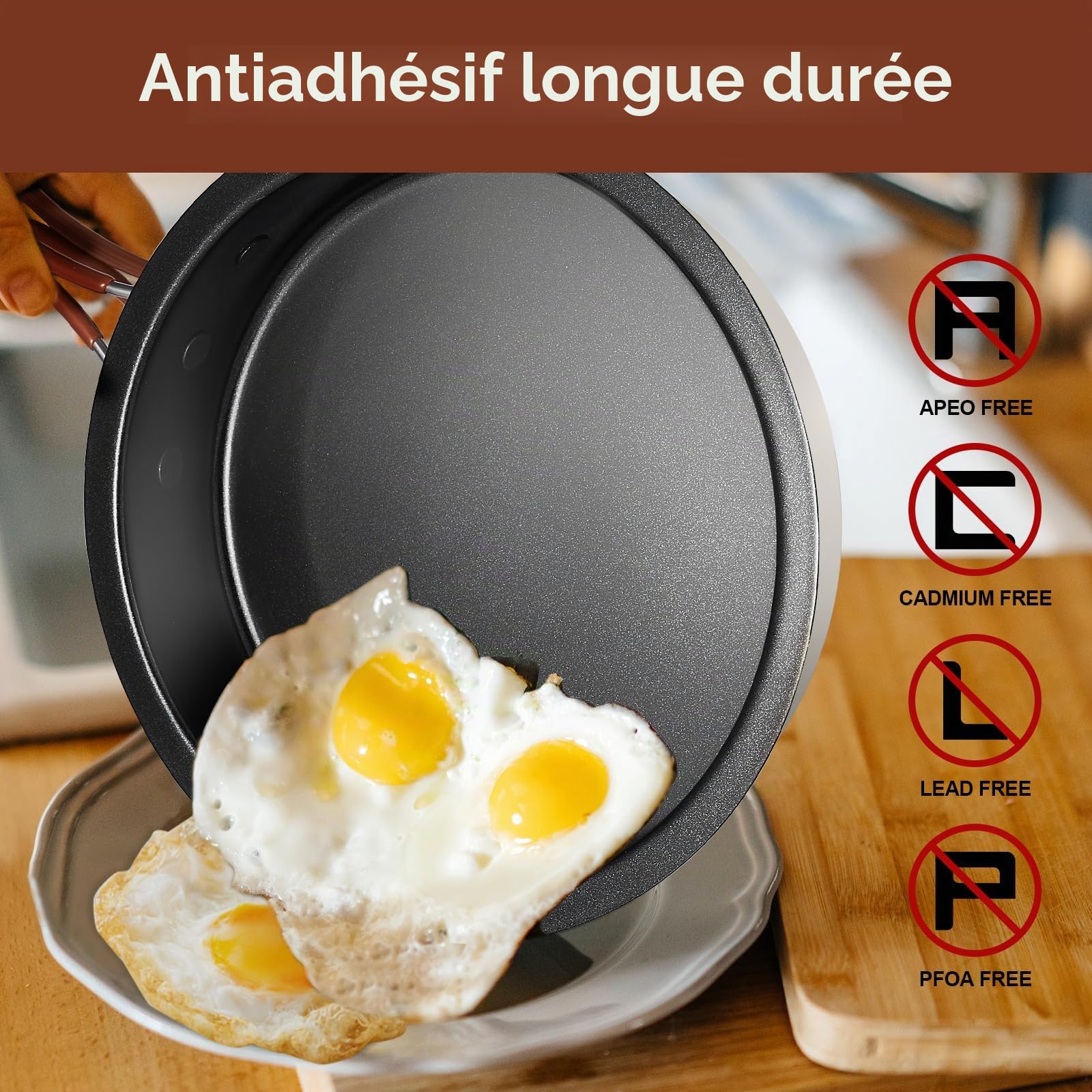 Odoland Lot de 10 ustensiles de cuisine de camping antiadhésifs légers avec assiettes, bols, fourchettes, couteaux et cuillères – Parfait pour la randonnée, le camping et les pique-niques