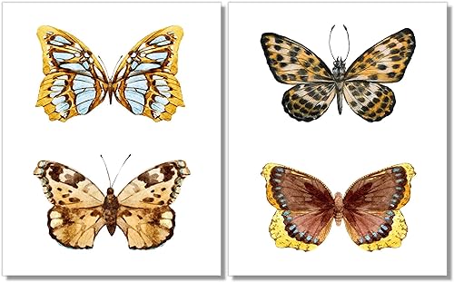Miniatura 7 de Butterfly Wall Art - Butterflies Watercolor Prints - Pink Decor - Set of 2-8x10 - Unframed