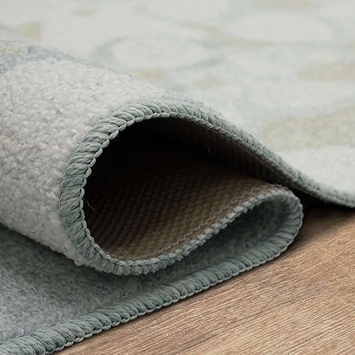 Miniatura 5 de Mohawk Home Alfombra estampada de 6 x 9 pies color gris floral perfecta para entrada lavandería pasillo