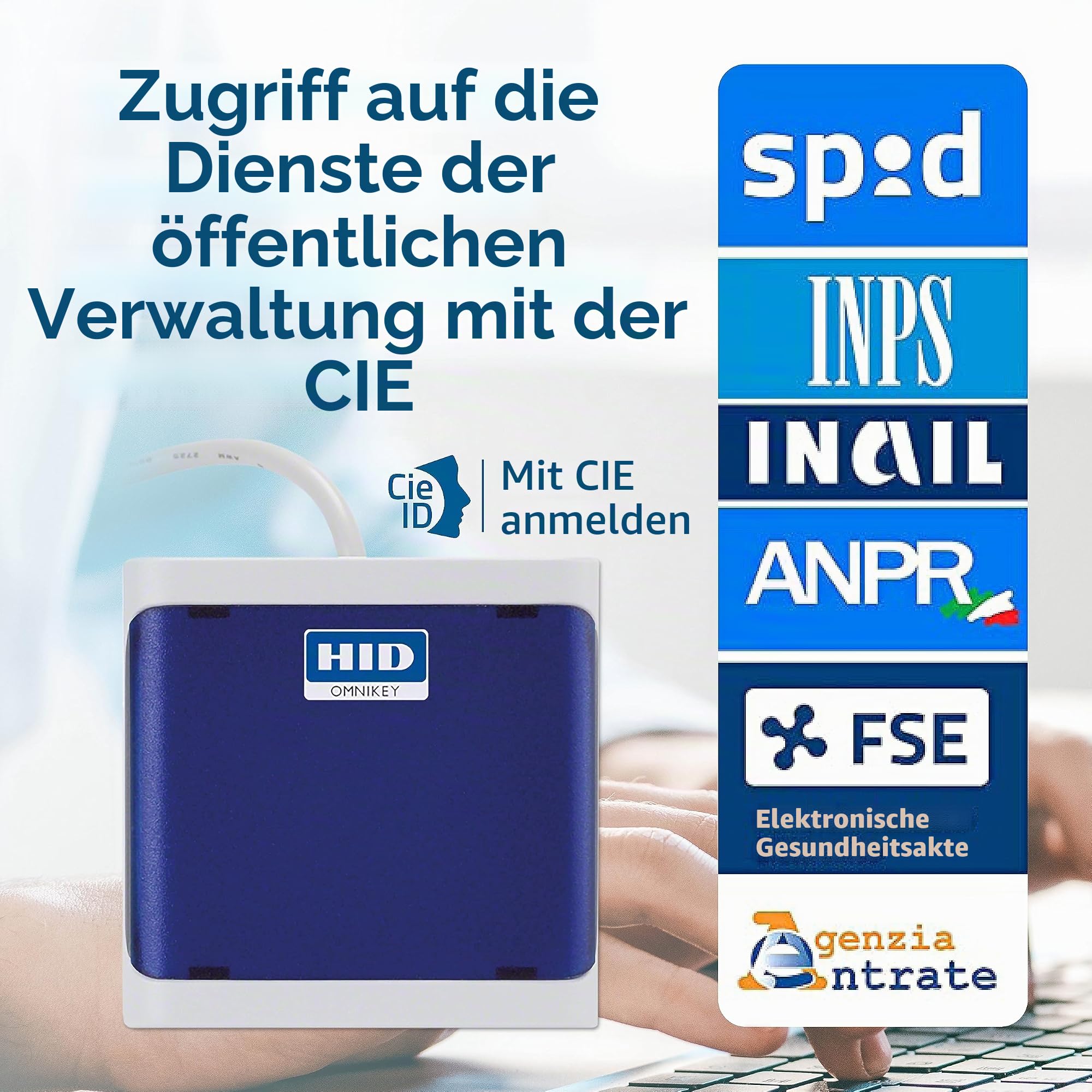 INTERNAVIGARE HID Omnikey 5022 USB Reader für elektronischen Personalausweis CIE 3.0 - Plug&Play für MAC und Win (alle Versionen)