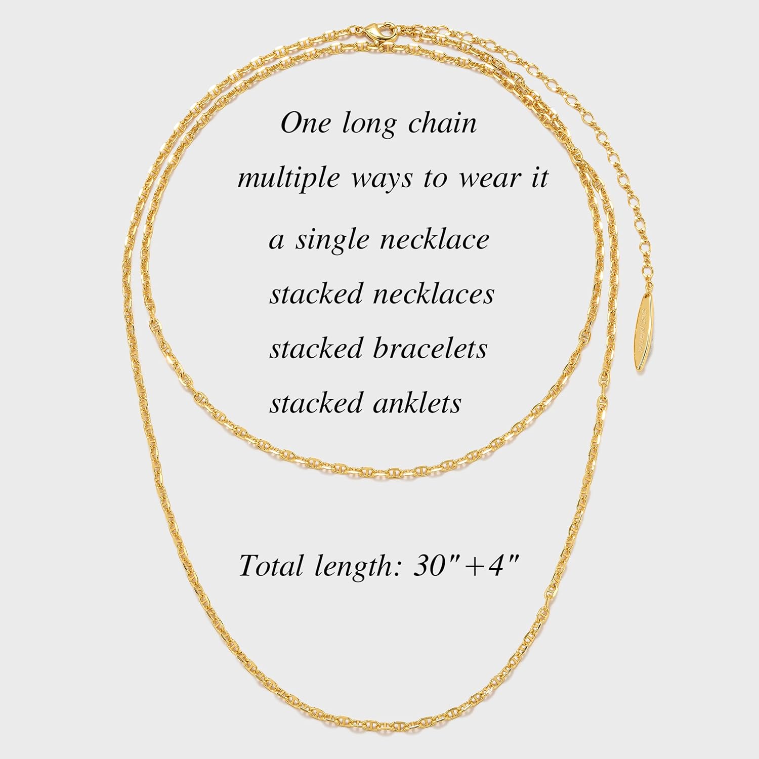 Gold Thin Chain Necklaces for Women, 18K Gold Plated Dainty Gold Mariner Cuban Link Chains Adjustable Trendy Layered Necklace Stack for Women Jewelry Gifts, Multiple Ways to Wear - Image 5