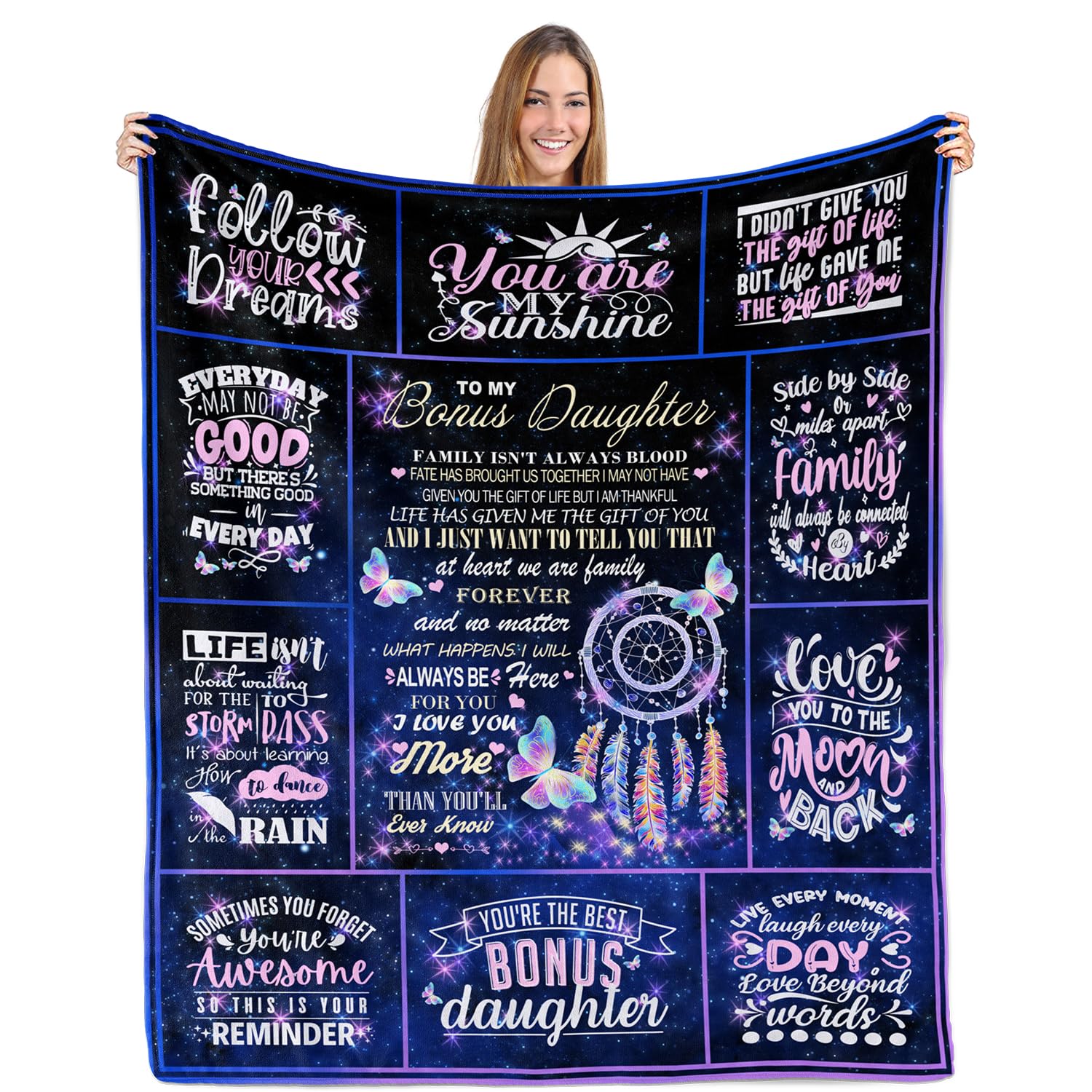Sulpoie Granddaughter Gifts from Grandma, Grandpa, Unique Granddaughter Birthday Gift Ideas, Christmas/Valentines/Birthday Present to My Granddaughters, Cozzy Blanket 60" X 50"