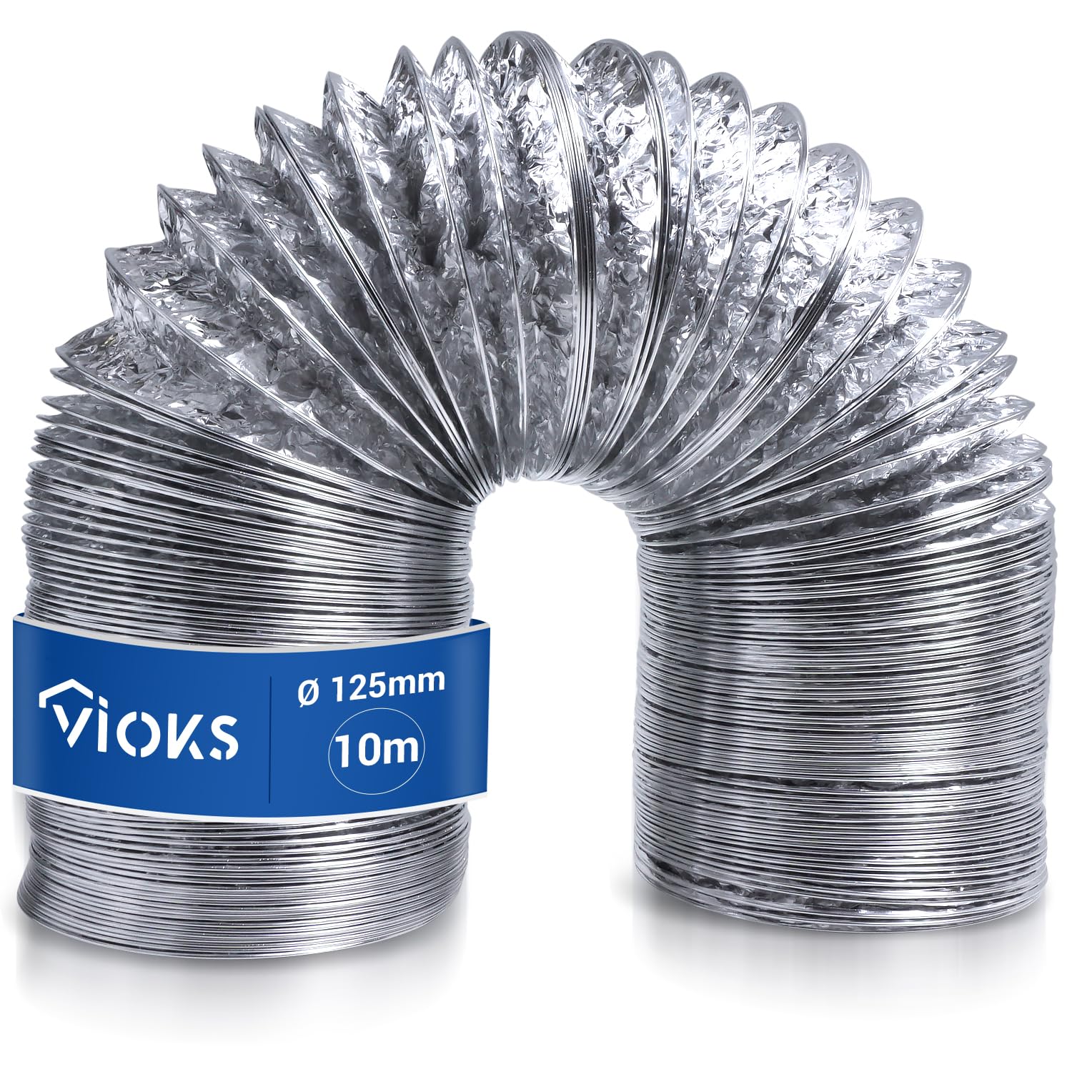 VIOKS Extracteur Hotte 125mm Alu Schlauch 10m