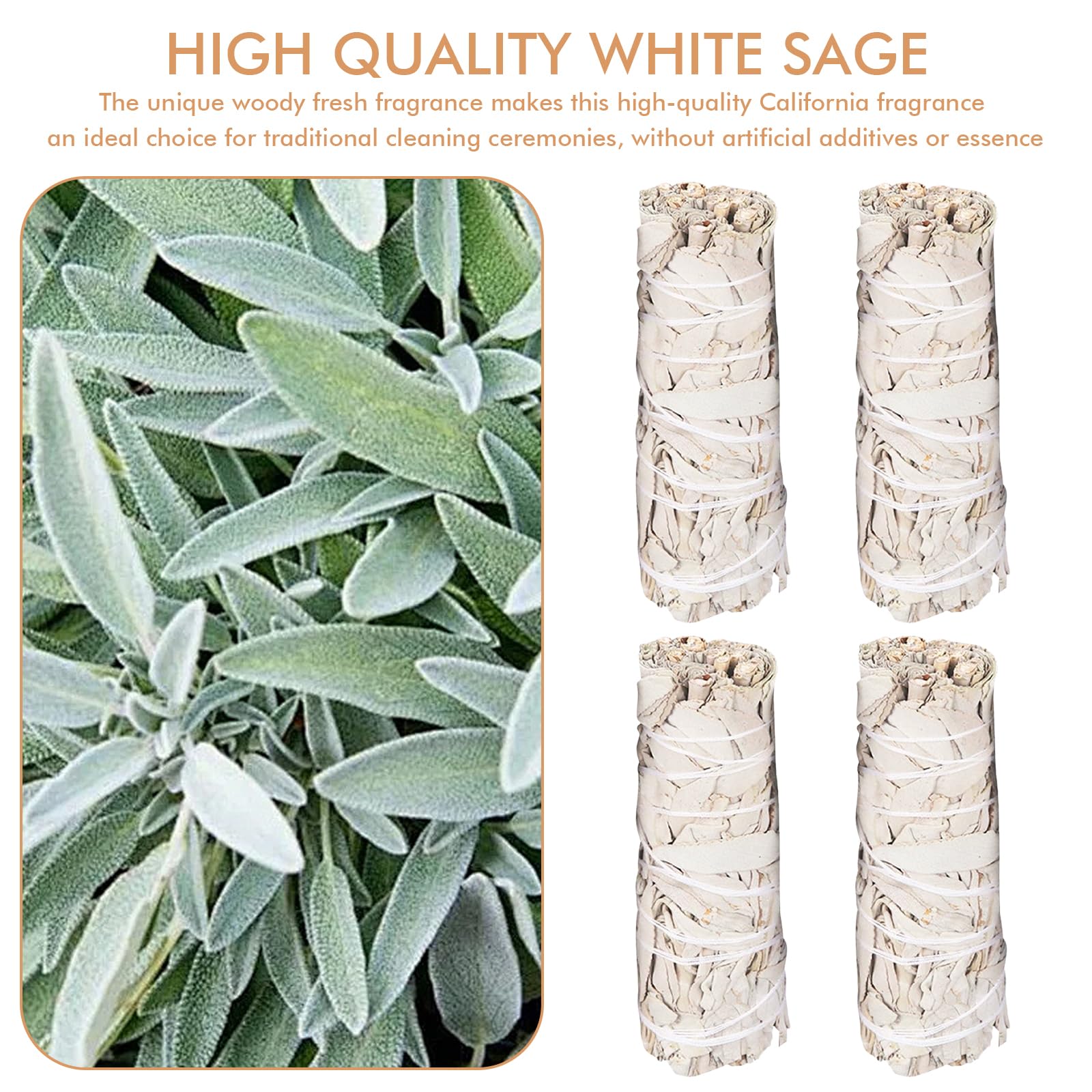 MULEVIP Wierookset, Salie Roken, Witte Om Te 2 Bundels, 3 Wortels Palo Santo Kristalstenen Abalone Schelp Roken Voor Energetische Reiniging Elimineert Negatieve Energieen 662133110