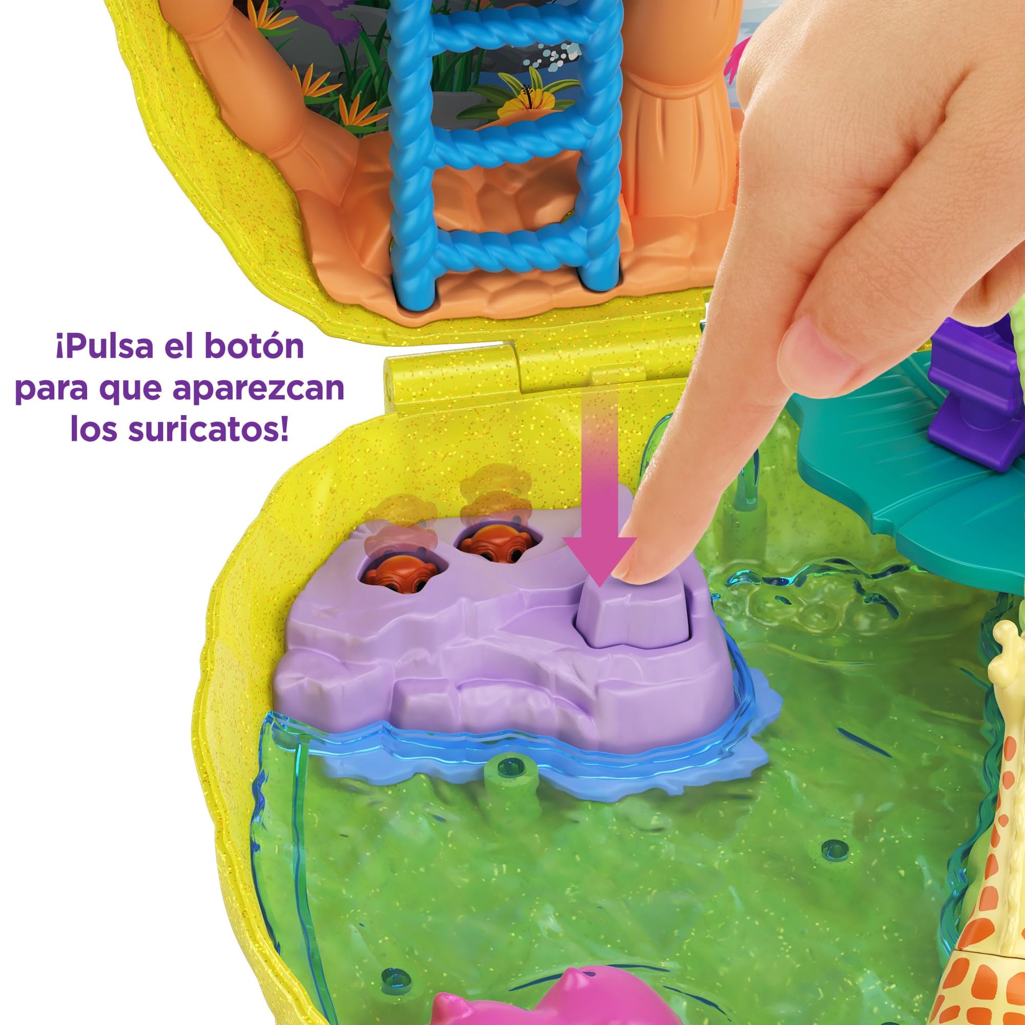 Polly Pocket Cofre Colgante Polly con Lila en Forma de piña, muñeca con Accesorios (Mattel GKJ64)