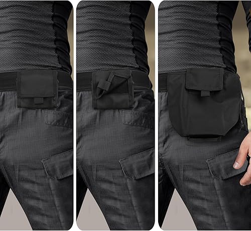 Miniatura 6 de AIKATE Molle - Bolsa de volcado, con cordón enrollable, bolsa de almacenamiento de recuperación para disparos en rango, bolsa de cintura plegable