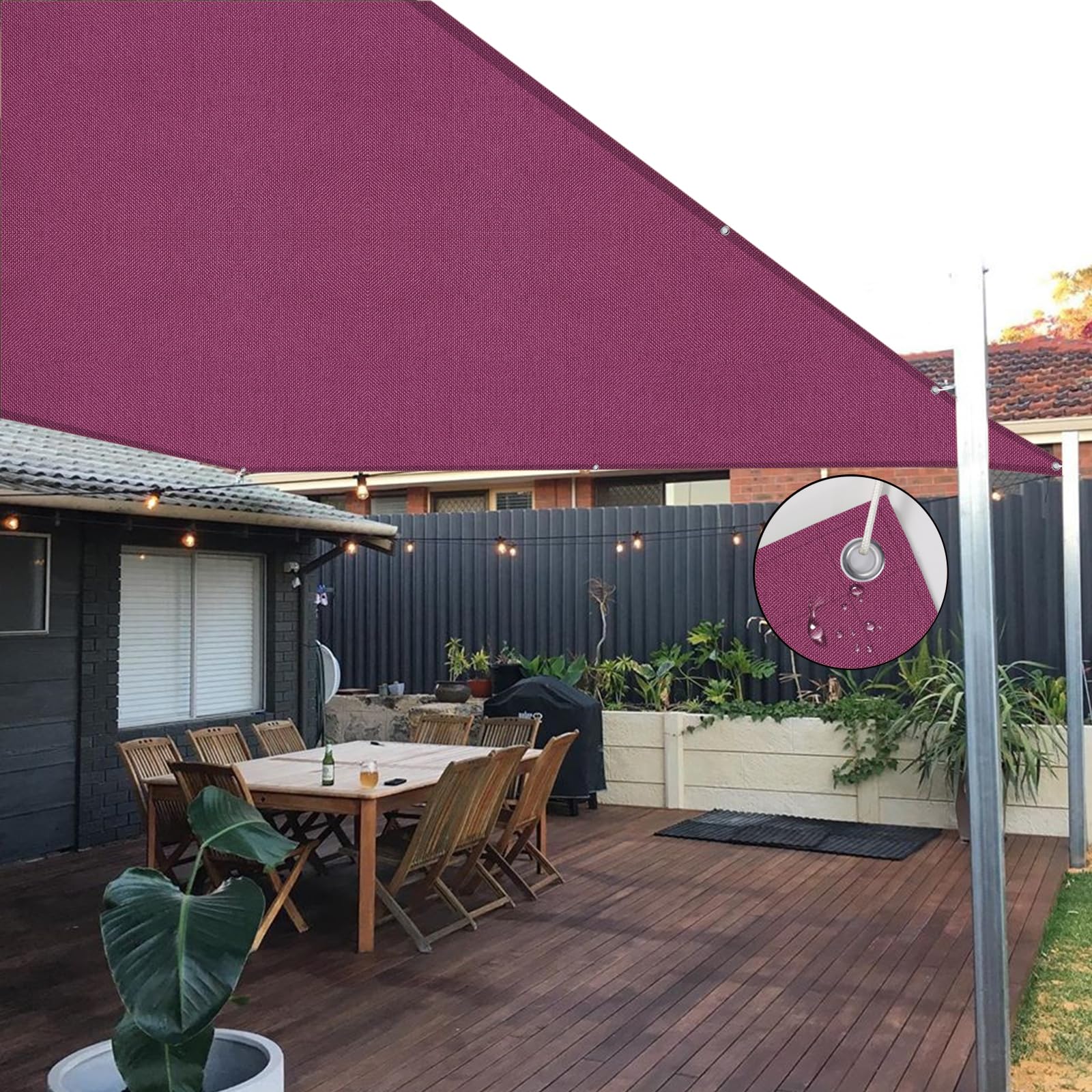 Ysaulte Sonnensegel Wasserdicht 1,6x2,8m – Rechteckig, 95% UV-Schutz, Mit Ösen & Spannseilen Für Garten & Terrasse