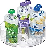 Vista 4 de iDesign Cabinet Binz Divided Rotating Turntable Tea Packet Organizer, 9" x 9" x 3.01", Clear