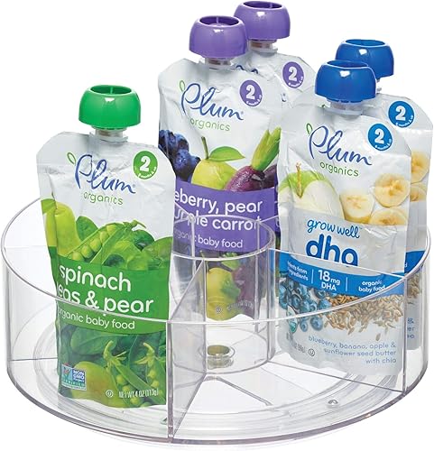 Miniatura 4 de iDesign Cabinet Binz Divided Rotating Turntable Tea Packet Organizer, 9" x 9" x 3.01", Clear