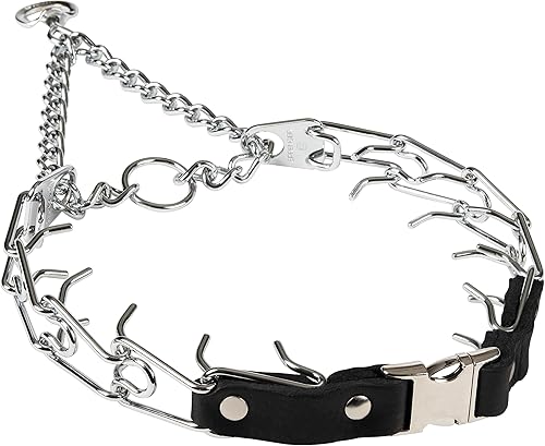 Herm Sprenger - Collar de punta para entrenamiento de perros, hebilla de liberación rápida y anillo giratorio para un fácil uso, hecho de acero