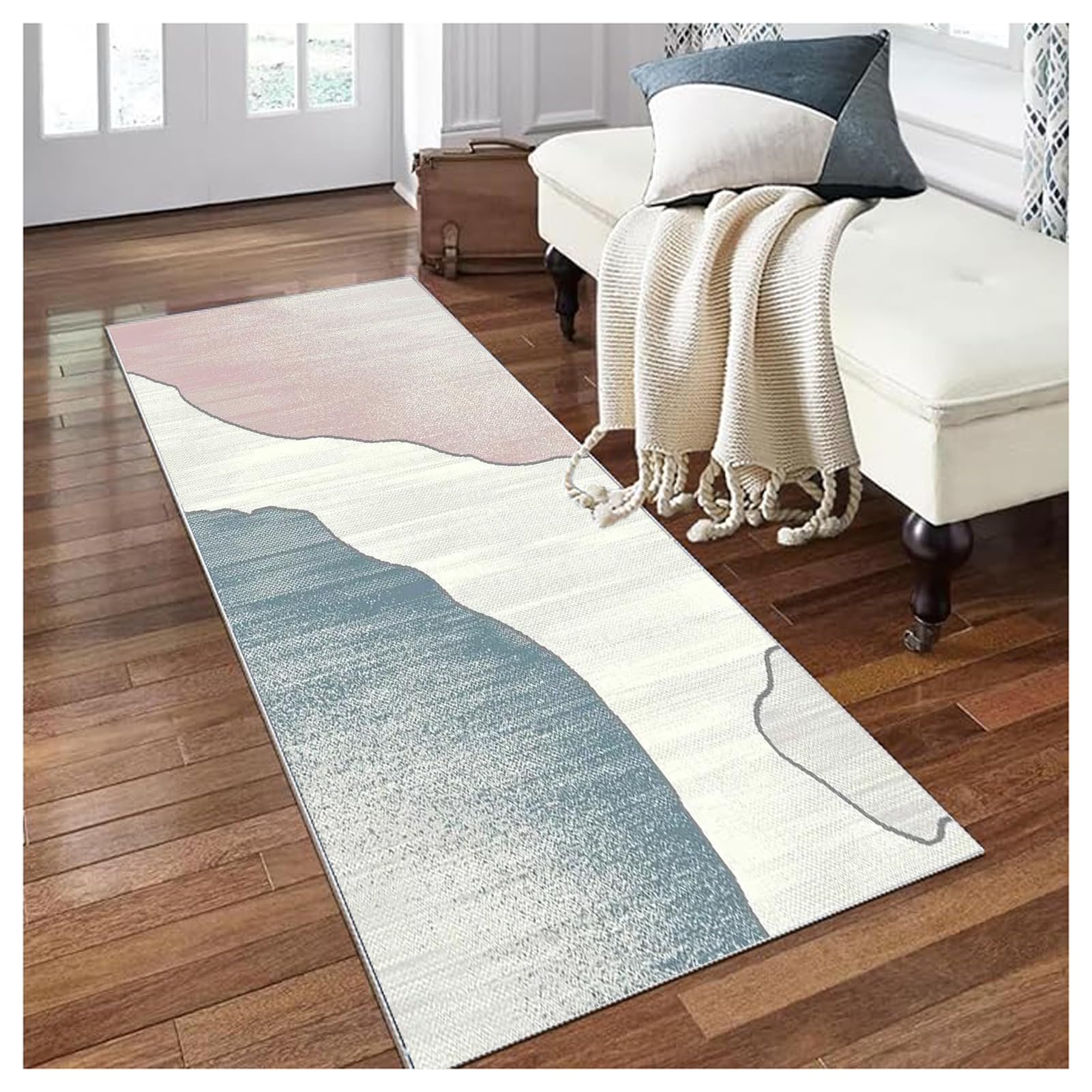 Tapis couloir long multicolore moderne lavable et tapis de cuisine abstrait