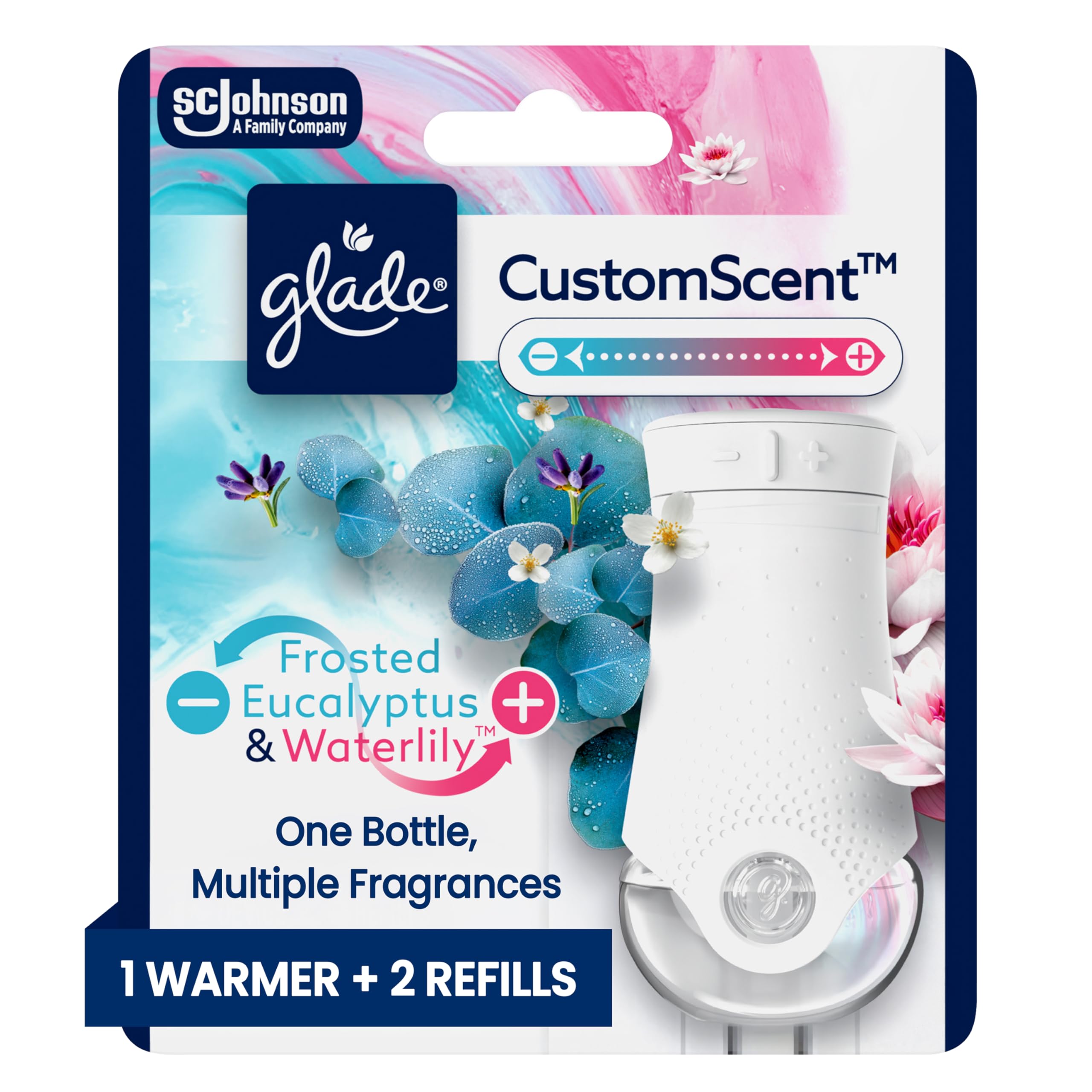 Photo 1 of *BUNDLE* Glade PlugIns Refills with CustomScent Technology, Eucalyptus & Waterlily, 1 Warmer + 2 Refills, 1pc Clock Mechanism Replacement, 13mm/0.51 Inch Shaft Length Wall Clock Mechanism, Quartz Clock  AND 2PC TONG
