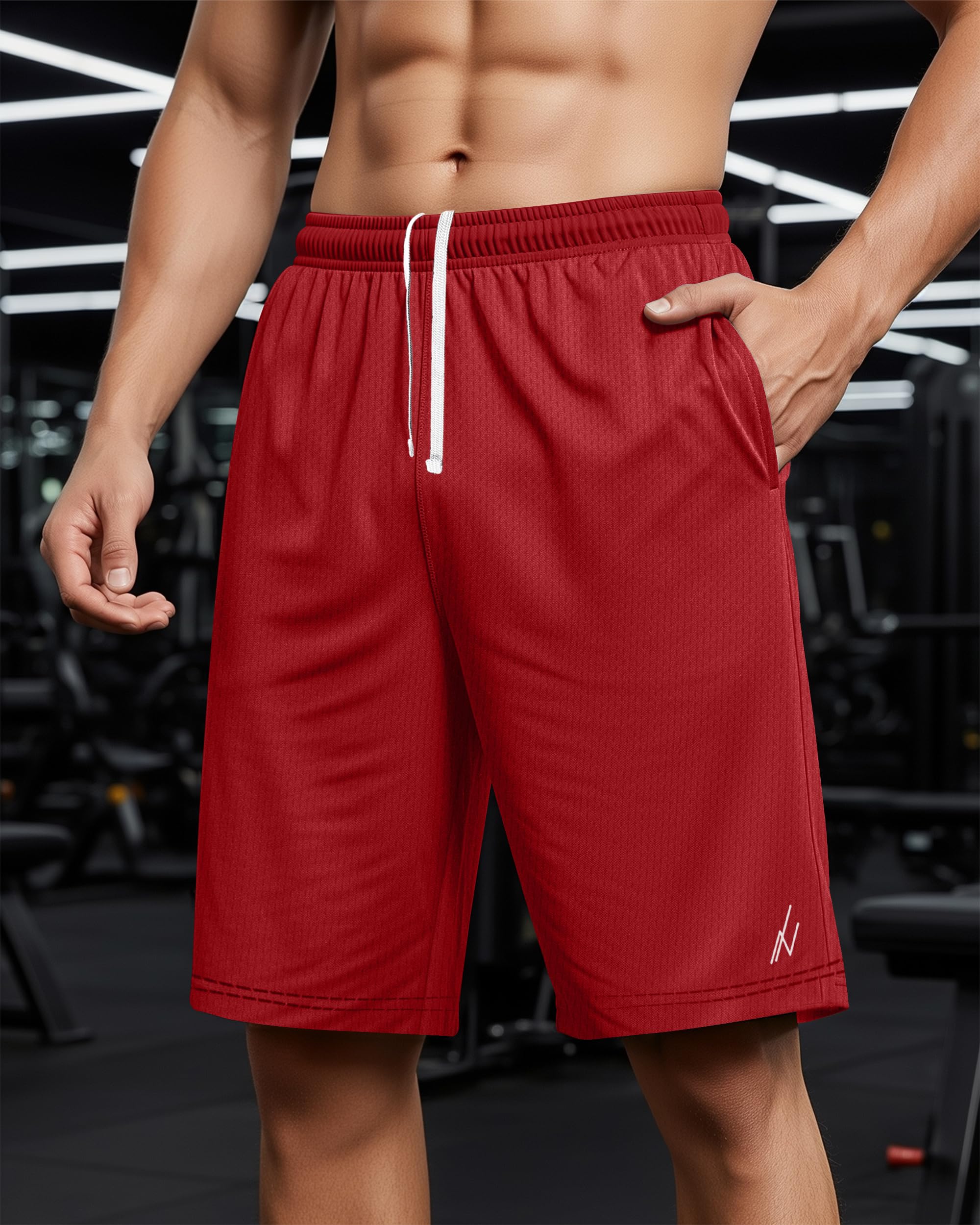 NY Threads Lot de 3 shorts de sport pour homme à séchage rapide et légers avec poches