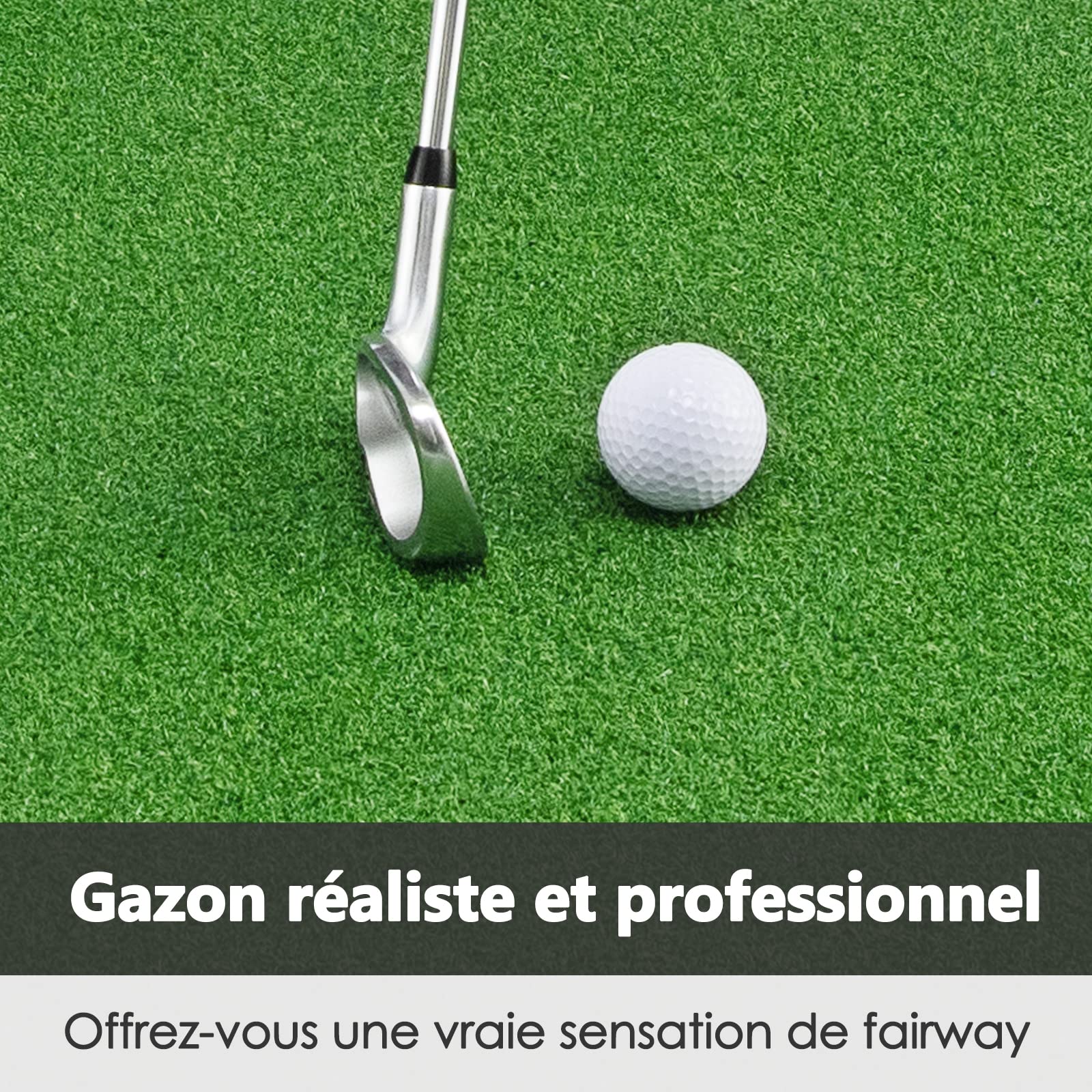 GOPLUS Tapis de Golf 150 x 90 cm, Entraînement au Practice de Golf Intérieur et Extérieur pour Les Pros et Les Débutants