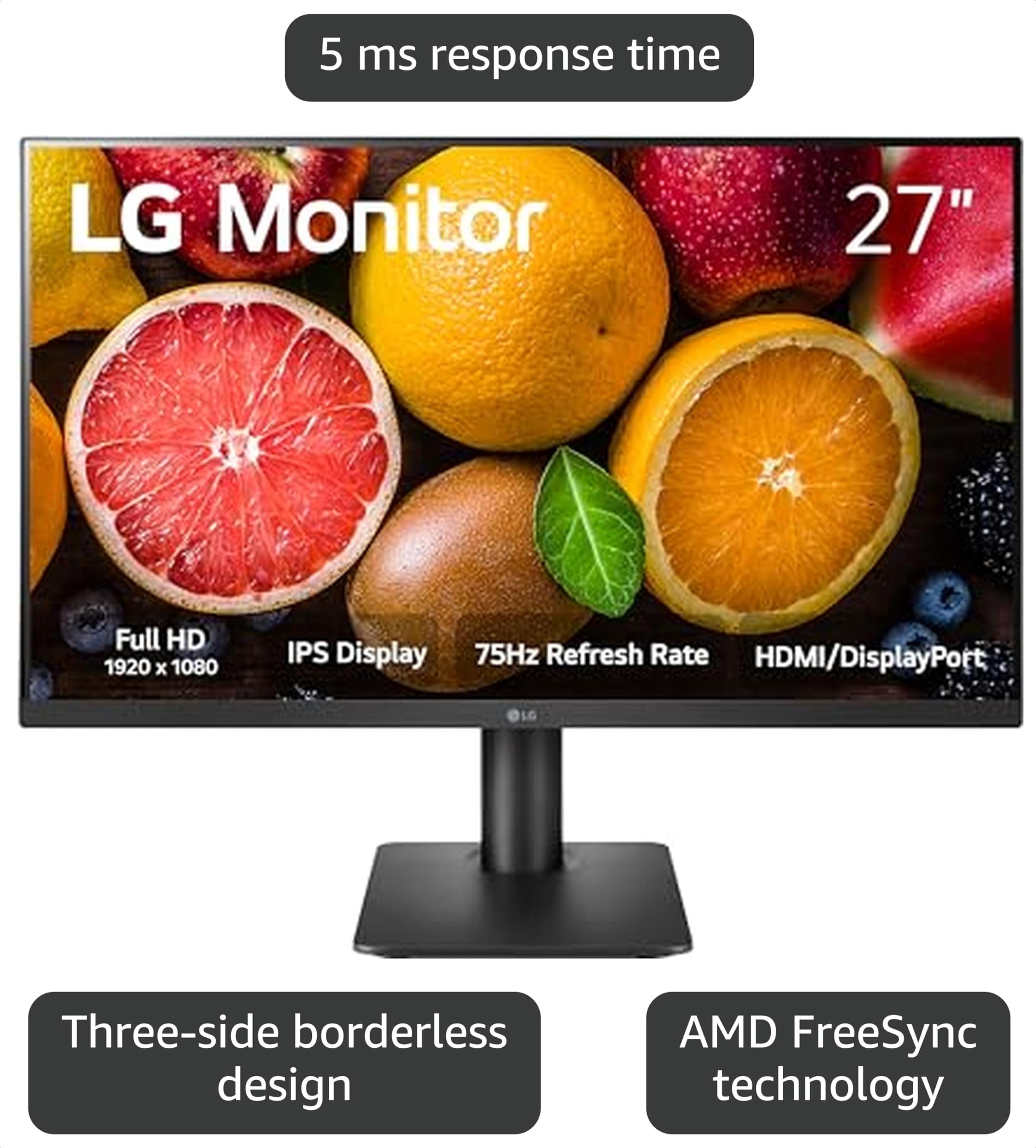 Amazon.com: LG FHD (1920 x 1080) 27 Inch Computer Monitor, IPS