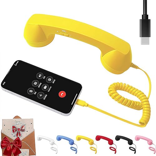 Auricular retro para teléfono, teléfono retro Bluetooth, receptor de teléfono vintage para teléfonos inteligentes, agarre ergonómico ligero con